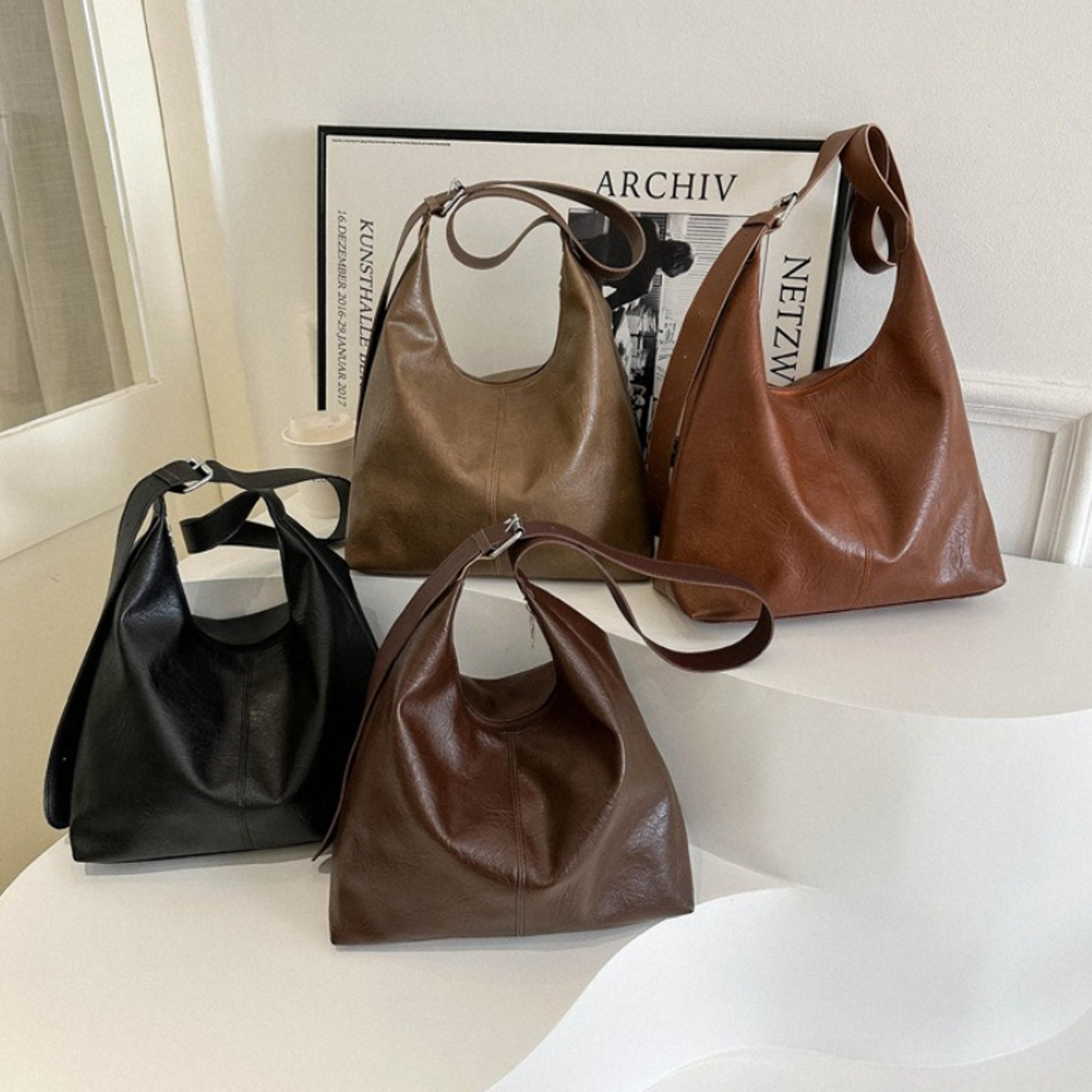 vintage faux leather hobo bag large capacity shoulder and crossbody tote