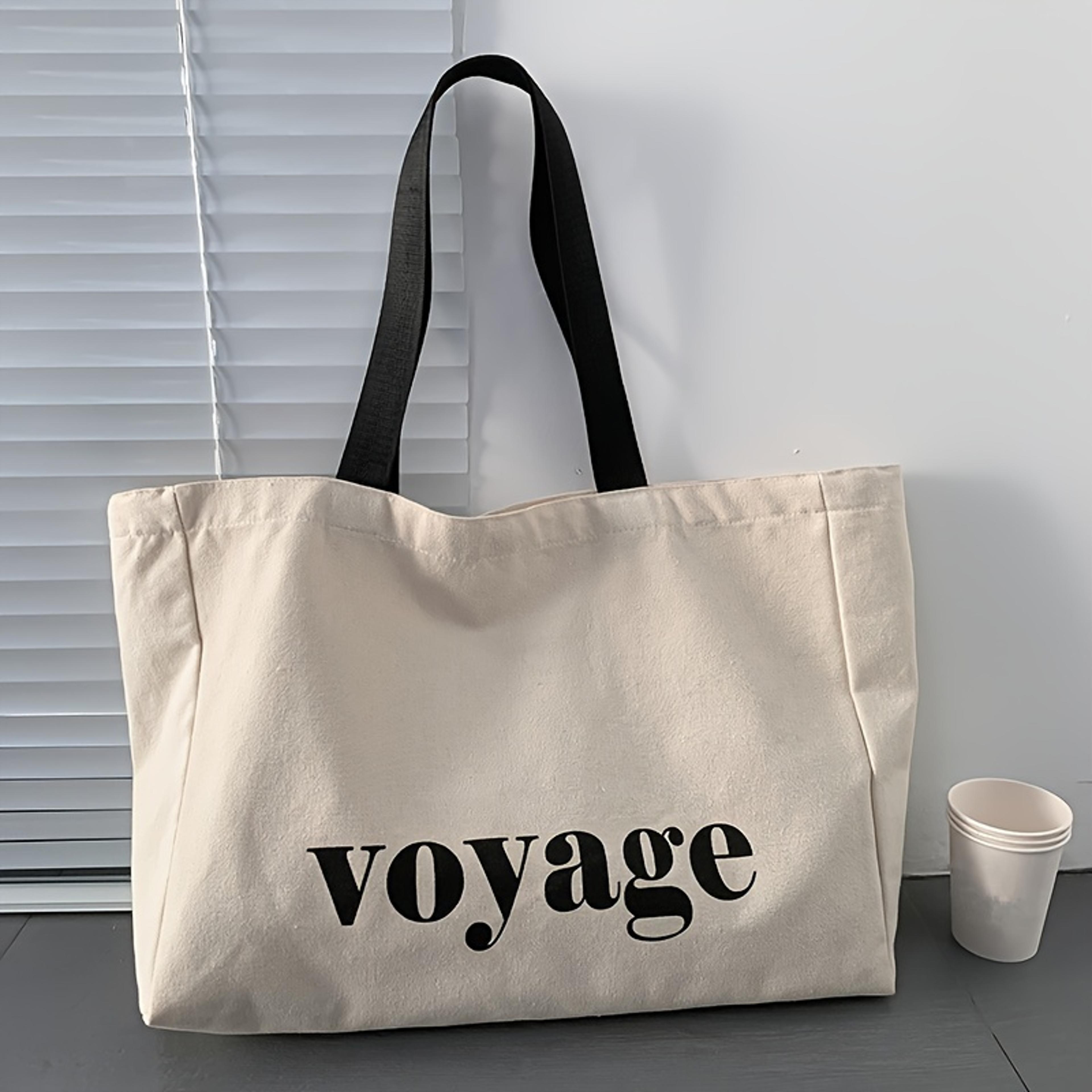 voyage large canvas tote bag for women casual travel shoulder shopper