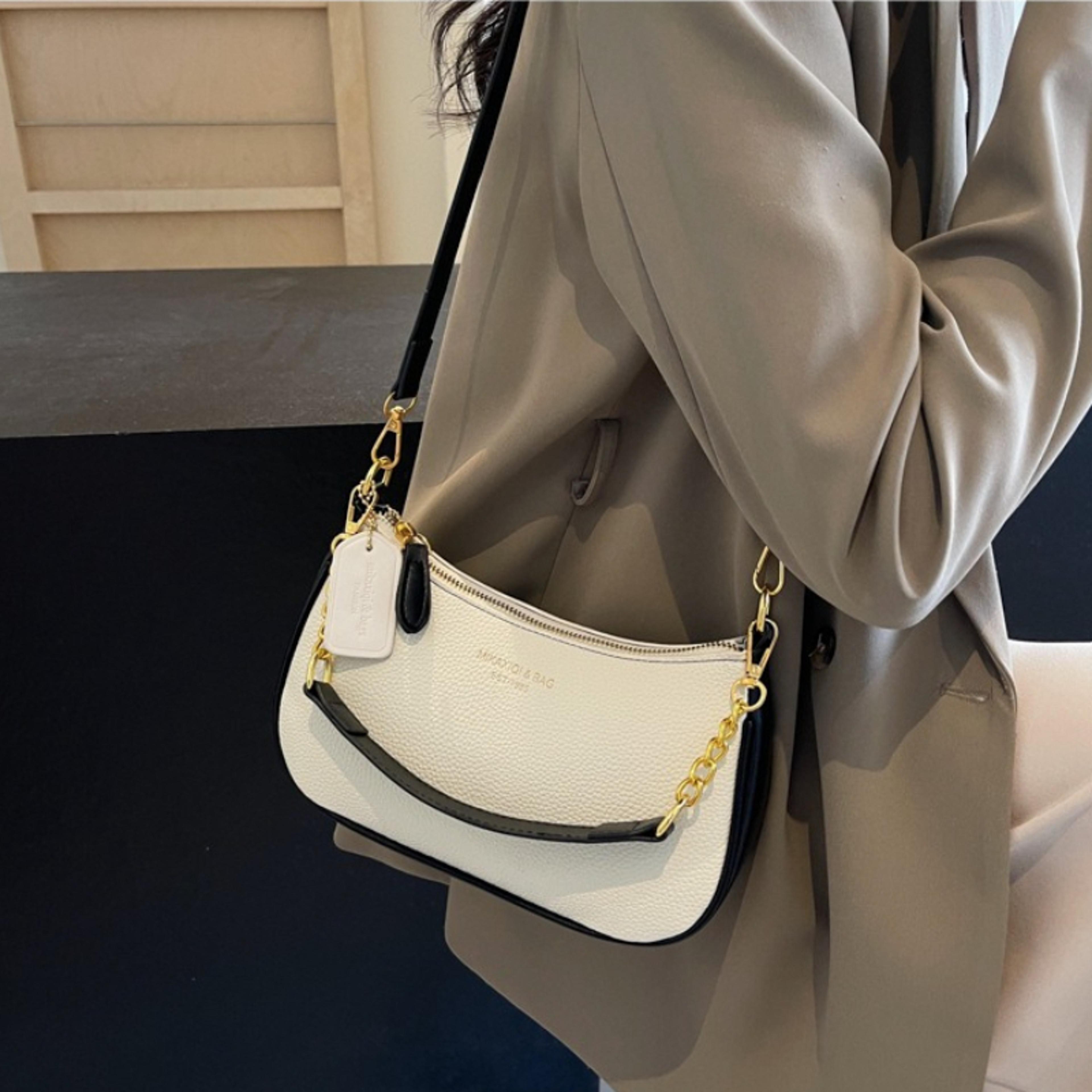 chic gold chain womens shoulder bag minimalist crossbody underarm purse