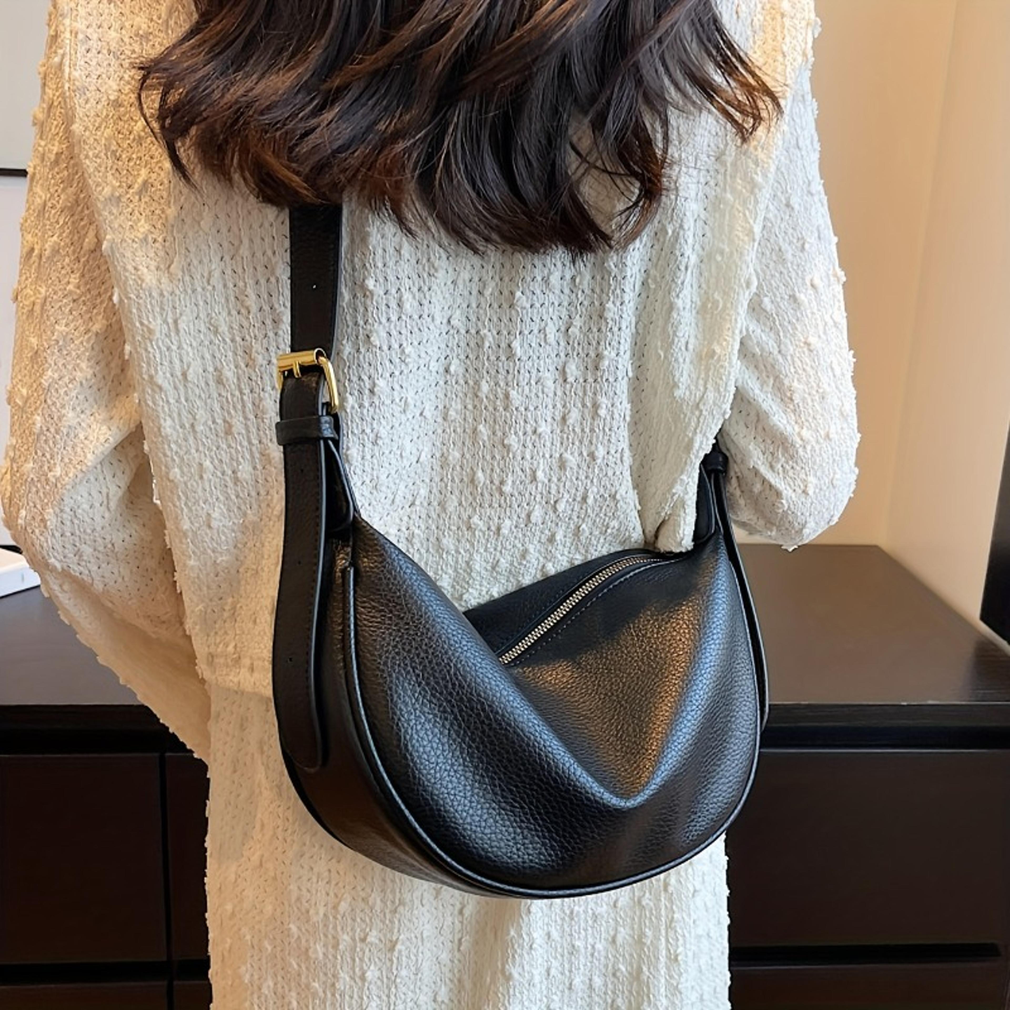 soft leather crescent crossbody bag adjustable hobo shoulder bag