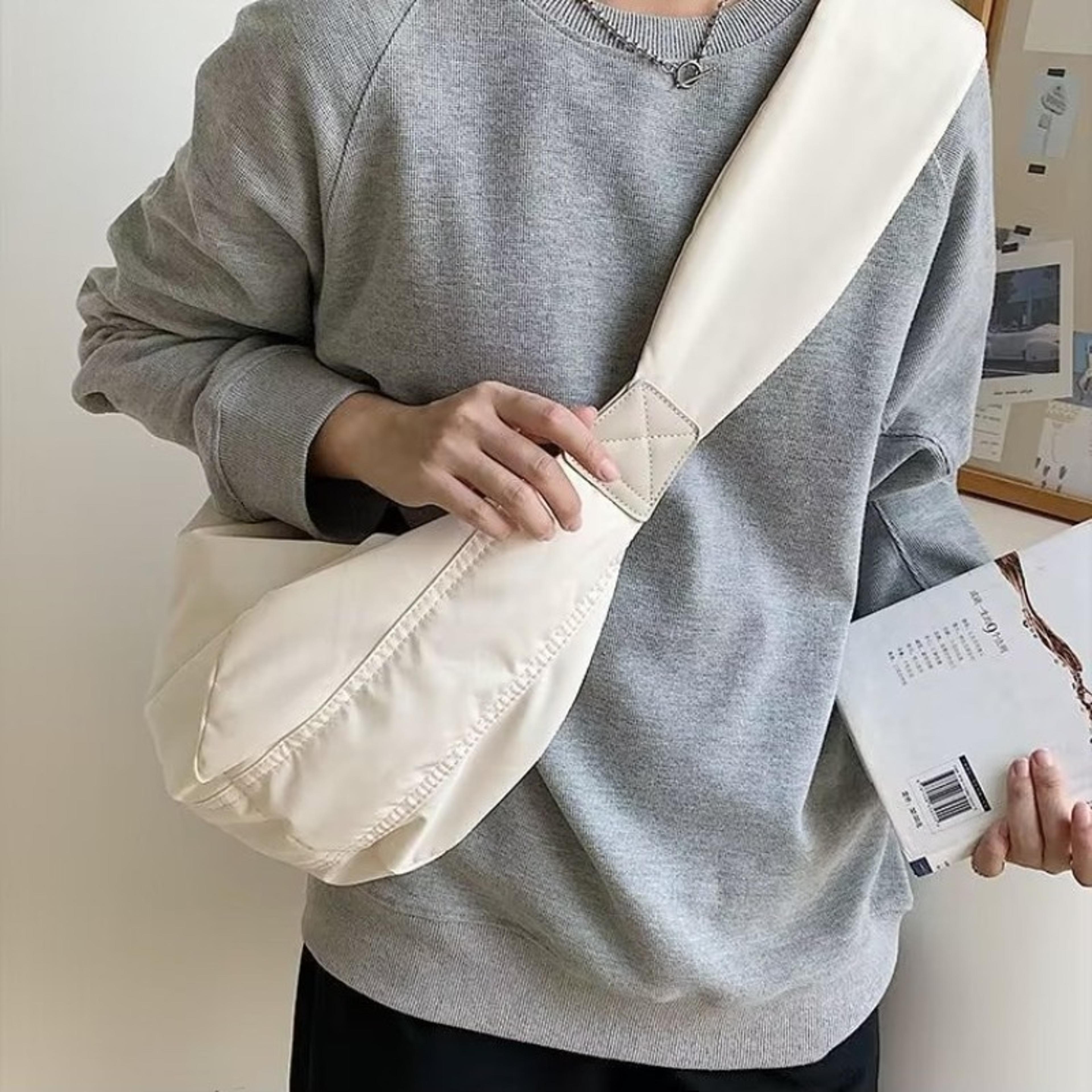 foldable nylon crossbody hobo bag for women with wide adjustable strap