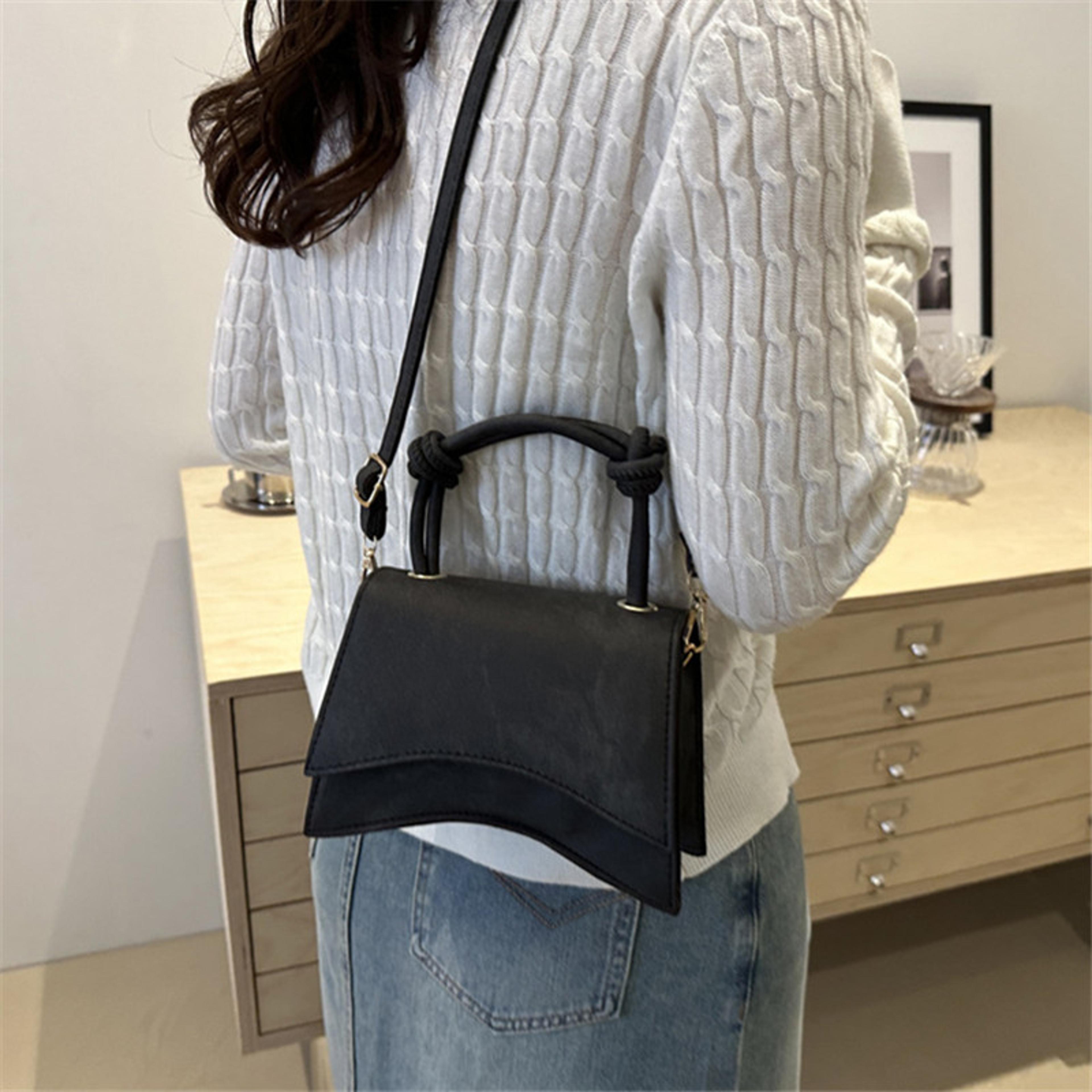 chic knot handle mini crossbody bag suede style small tote for women
