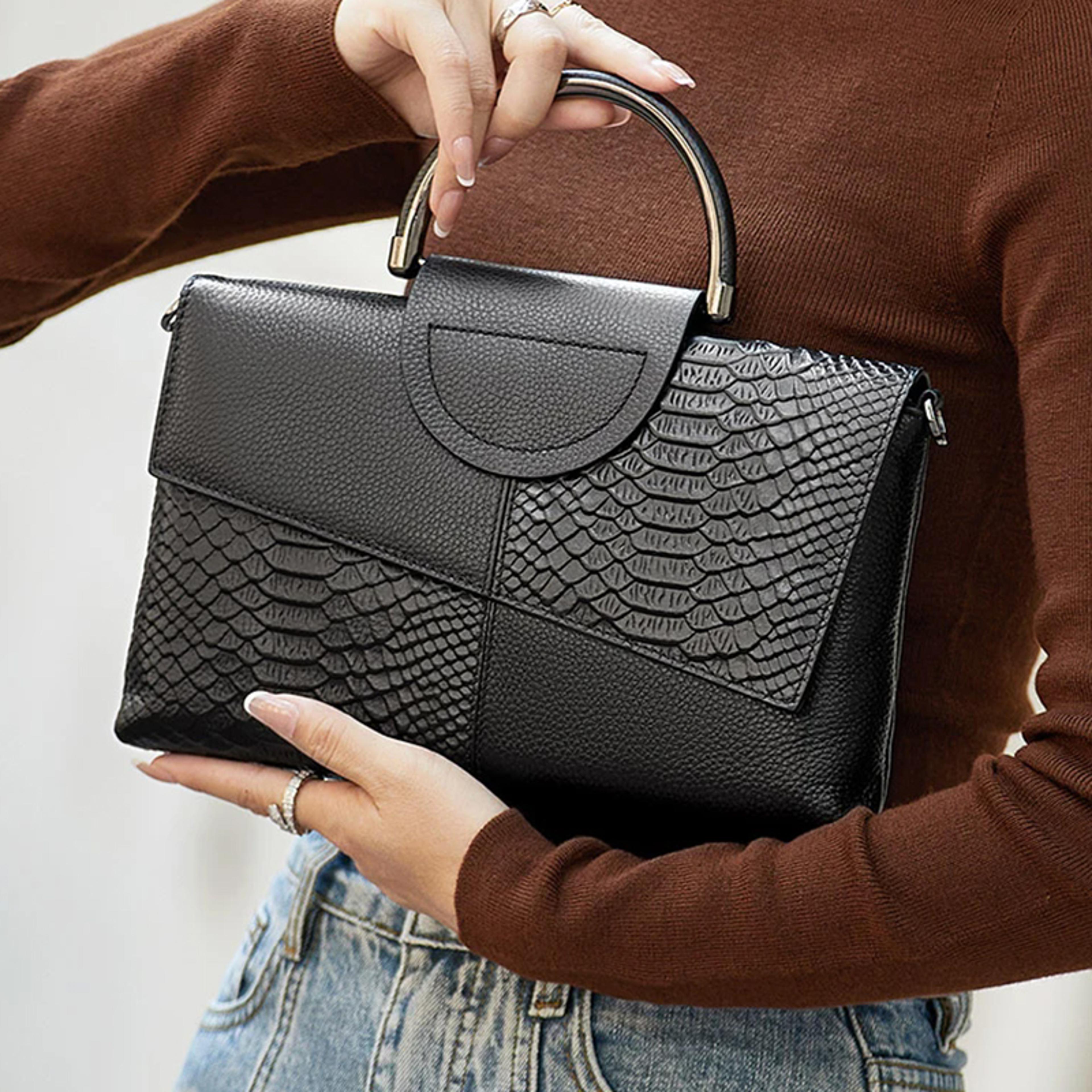 elegant croc embossed womens crossbody bag pu leather shoulder purse