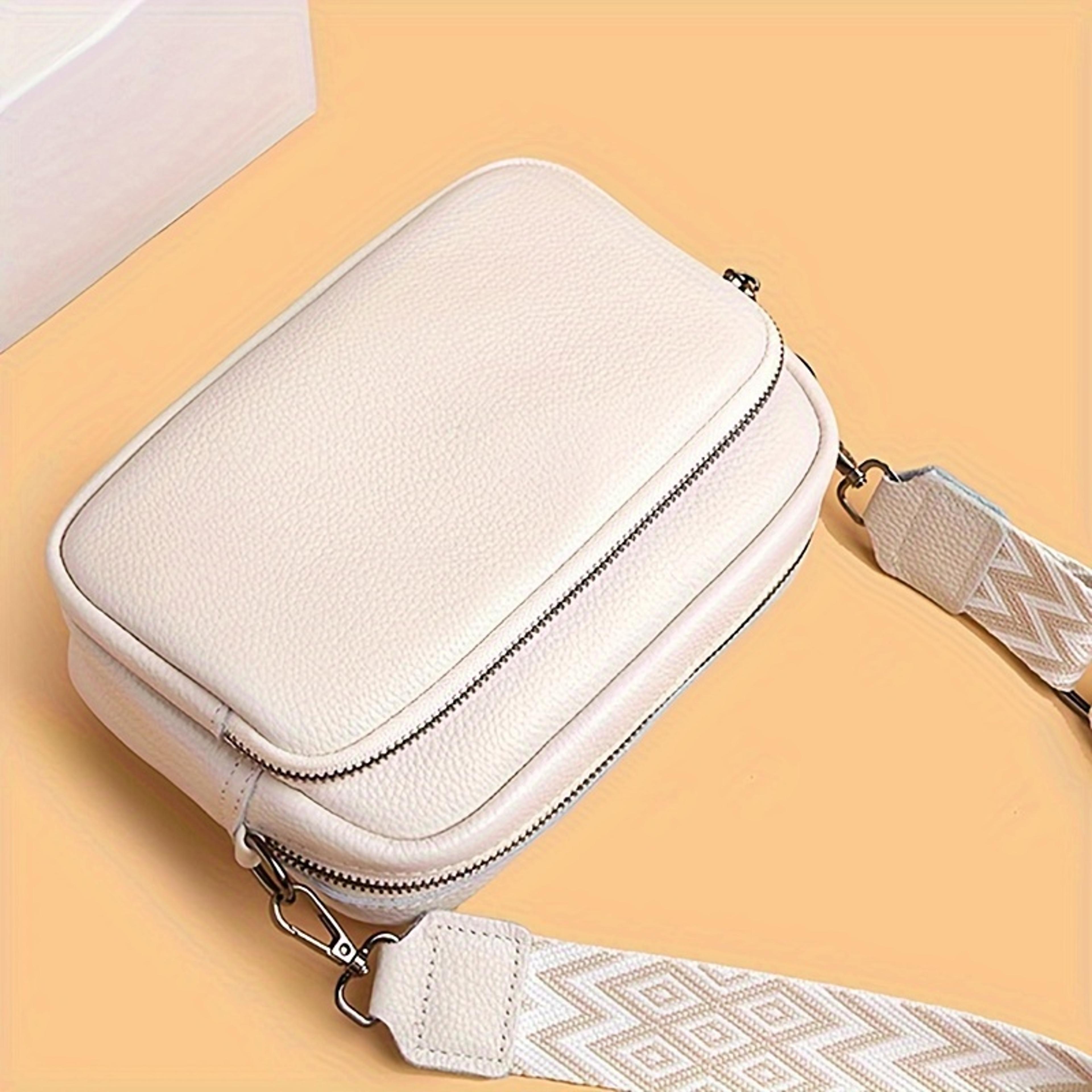 women crossbody bag multi pocket pu shoulder phone bag with wide strap