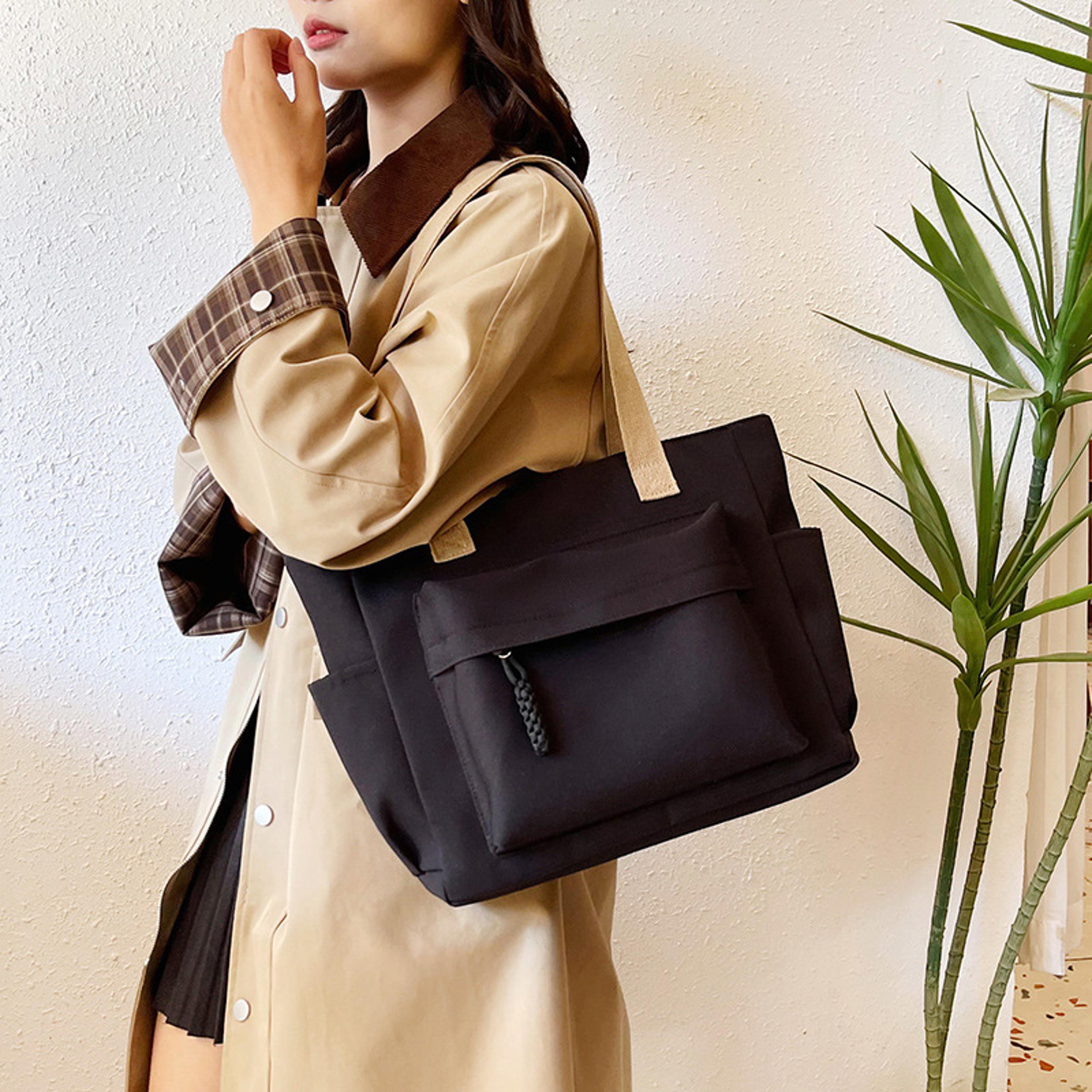 oxford multi pocket tote bag for women large capacity shoulder bag