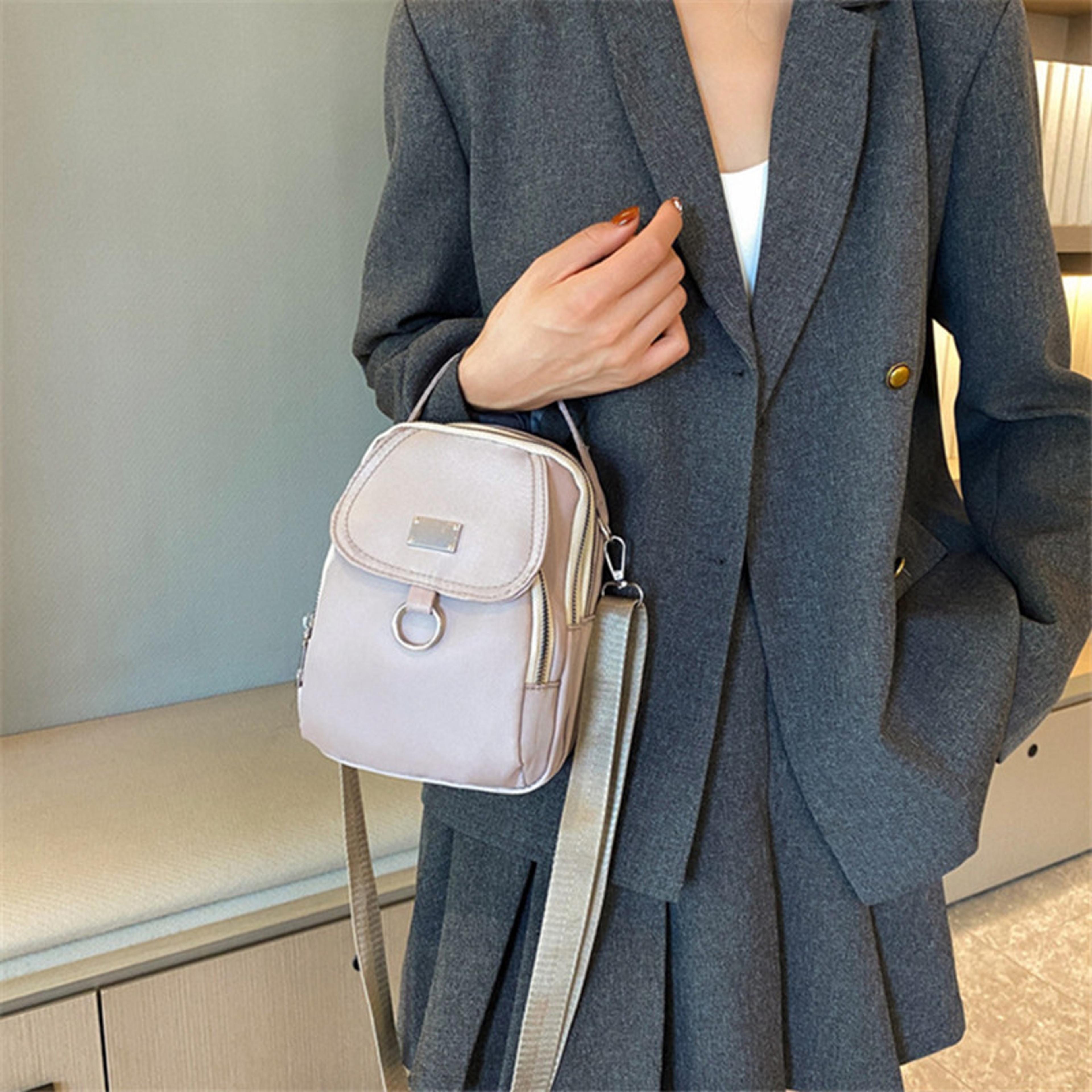 mini top handle crossbody bag lightweight multi pocket everyday purse