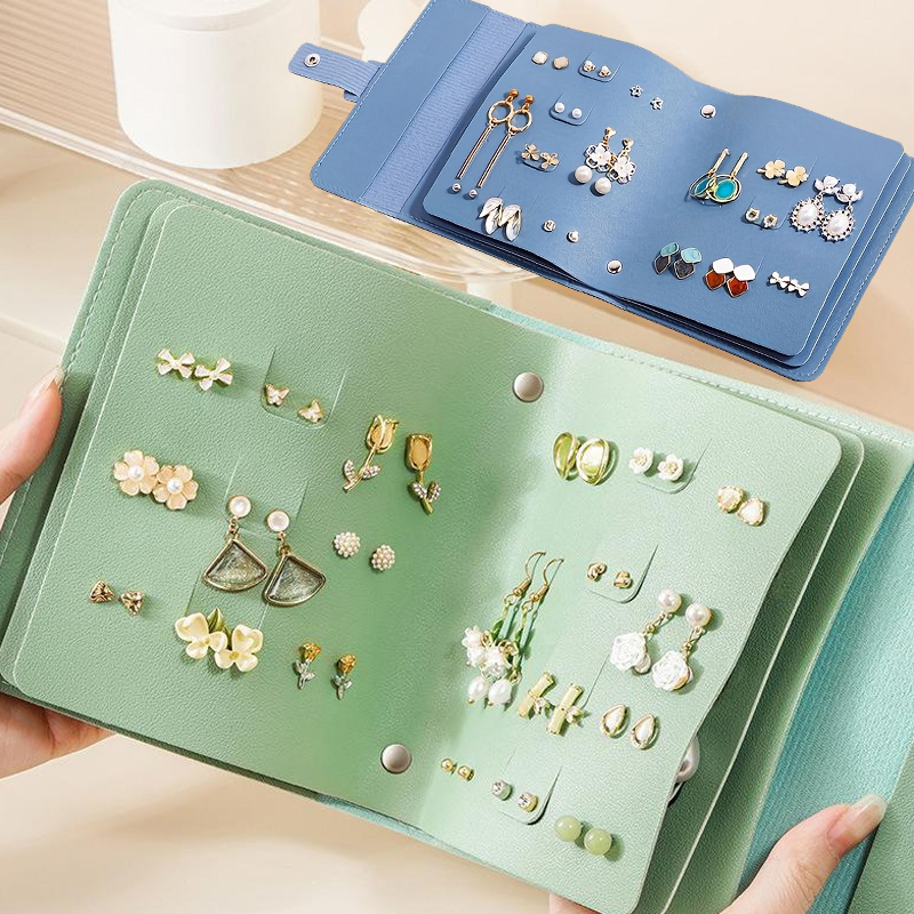 portable earring organizer book waterproof travel jewelry case with safety buckle