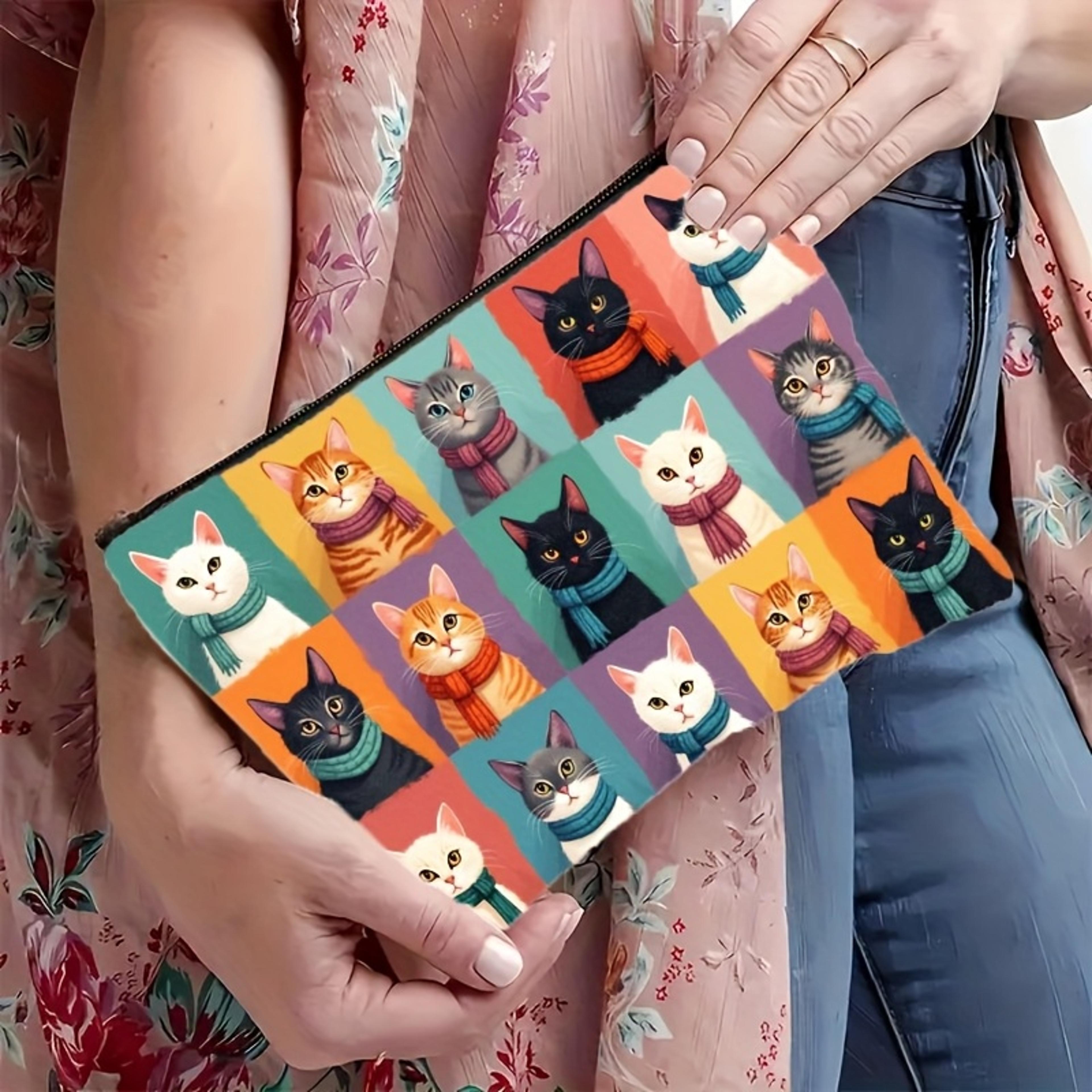 cute cat makeup bag travel cosmetic organizer and toiletry pouch