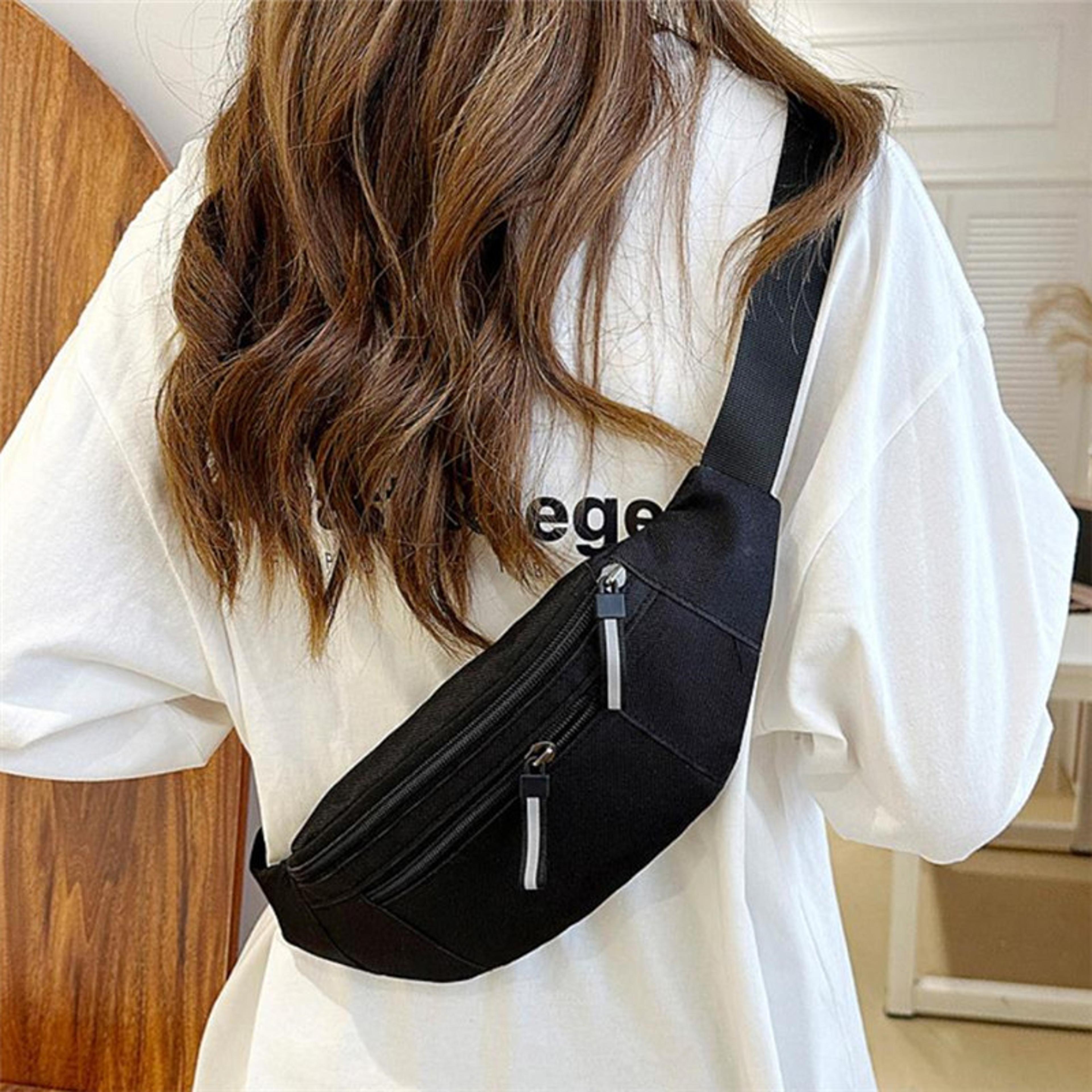 large sports fanny pack crossbody running waist bag for travel and workouts