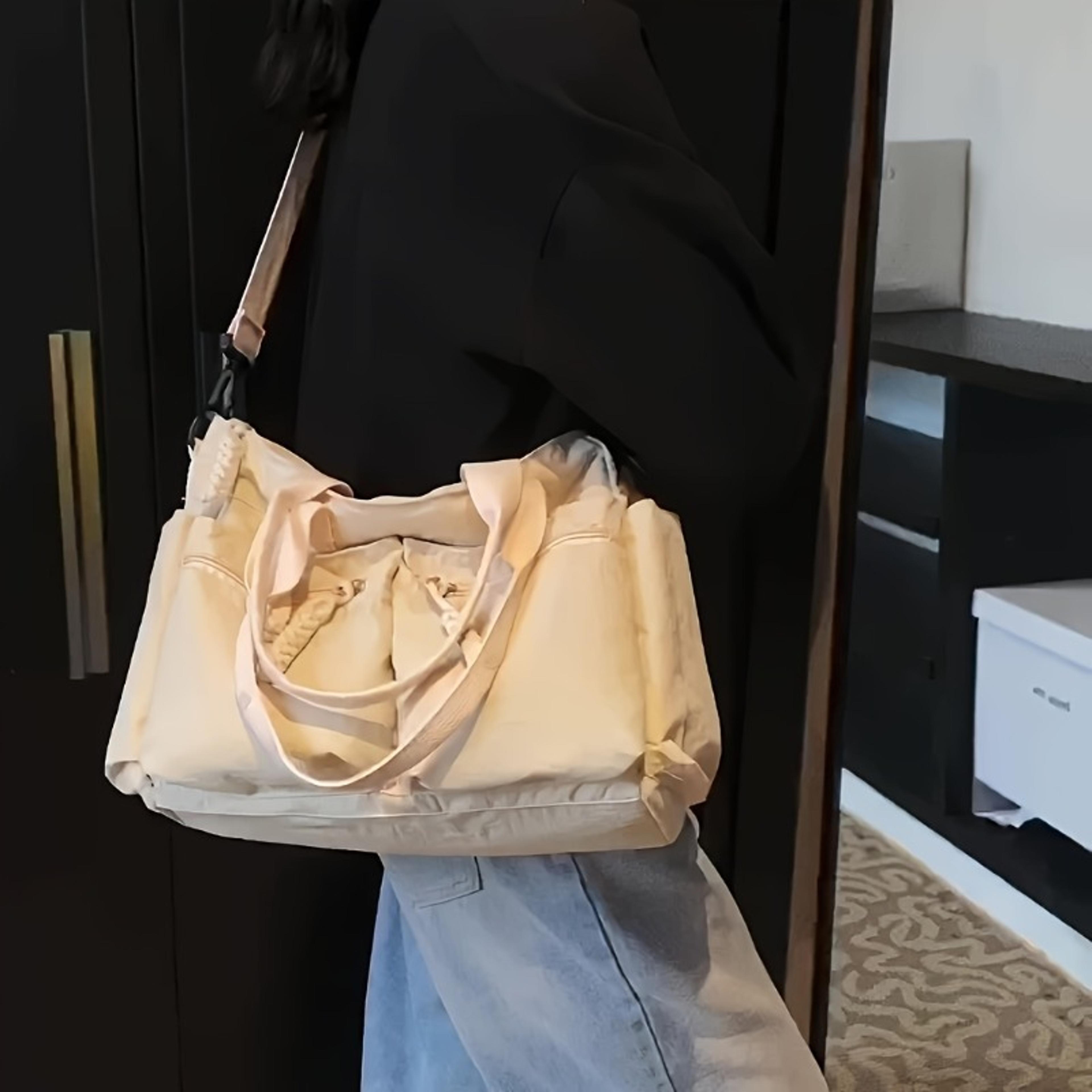 large capacity nylon tote bag for women work travel gym crossbody shoulder bag