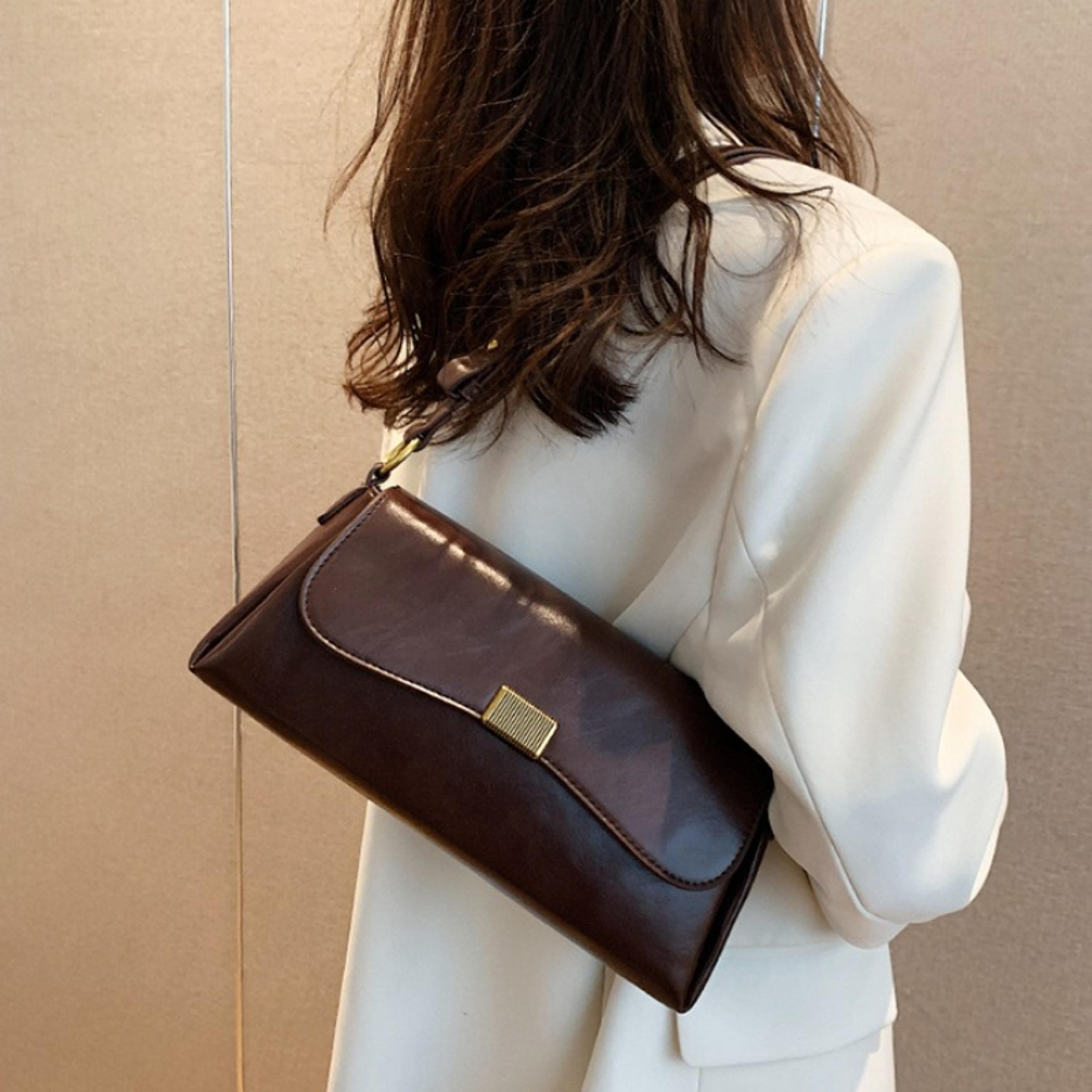 vintage faux leather shoulder bag adjustable crossbody purse for women