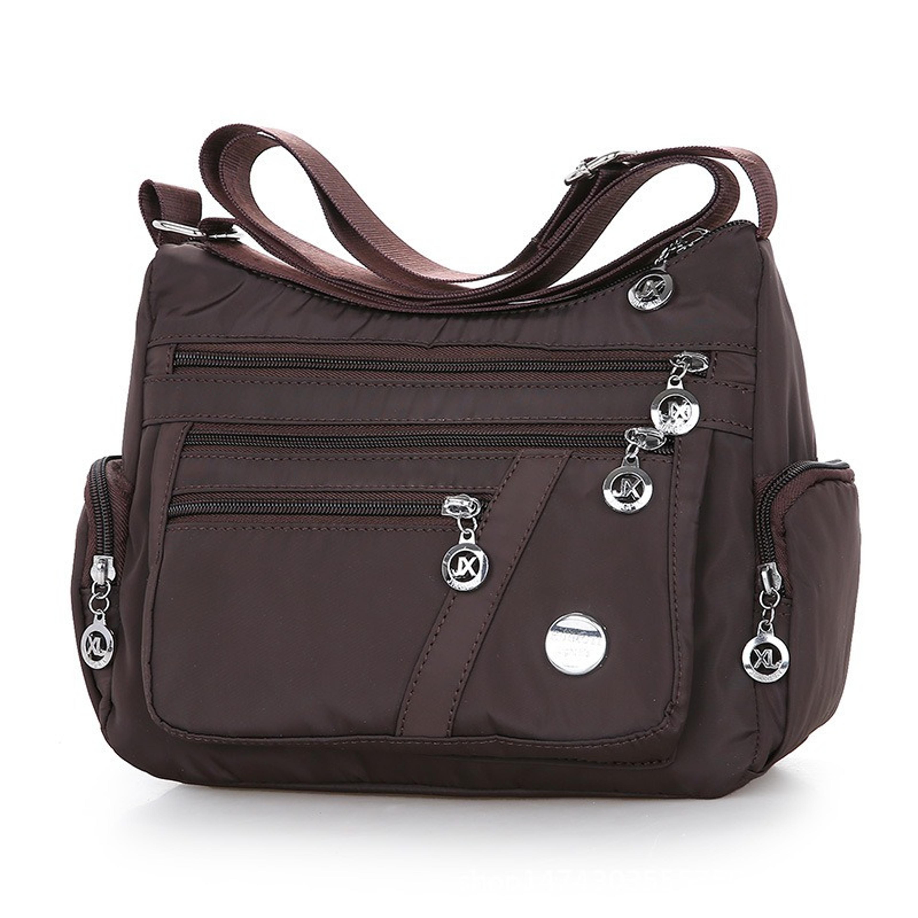womens large capacity multi pocket crossbody bag with adjustable strap