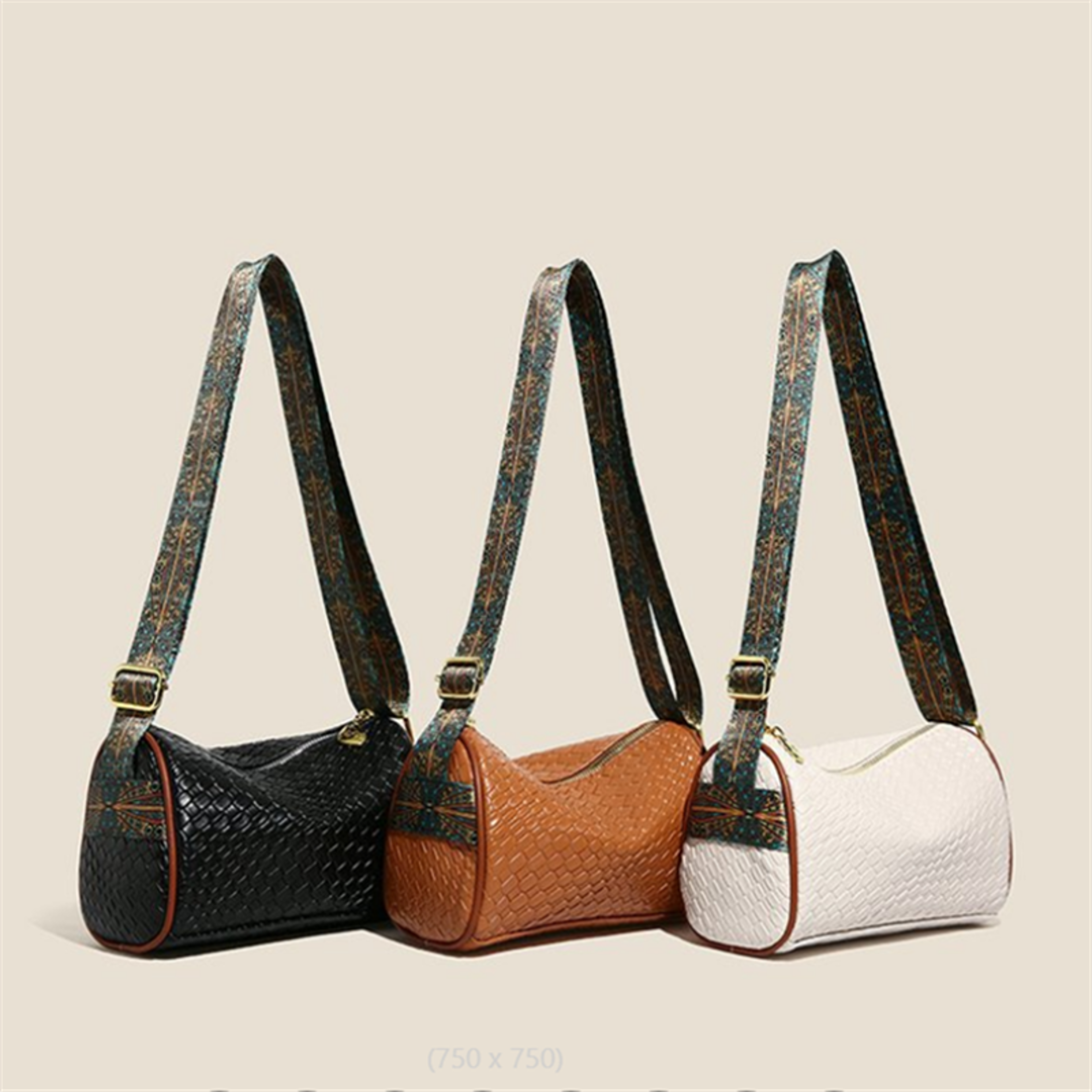 woven pu leather shoulder bag for women chic crossbody pillow purse
