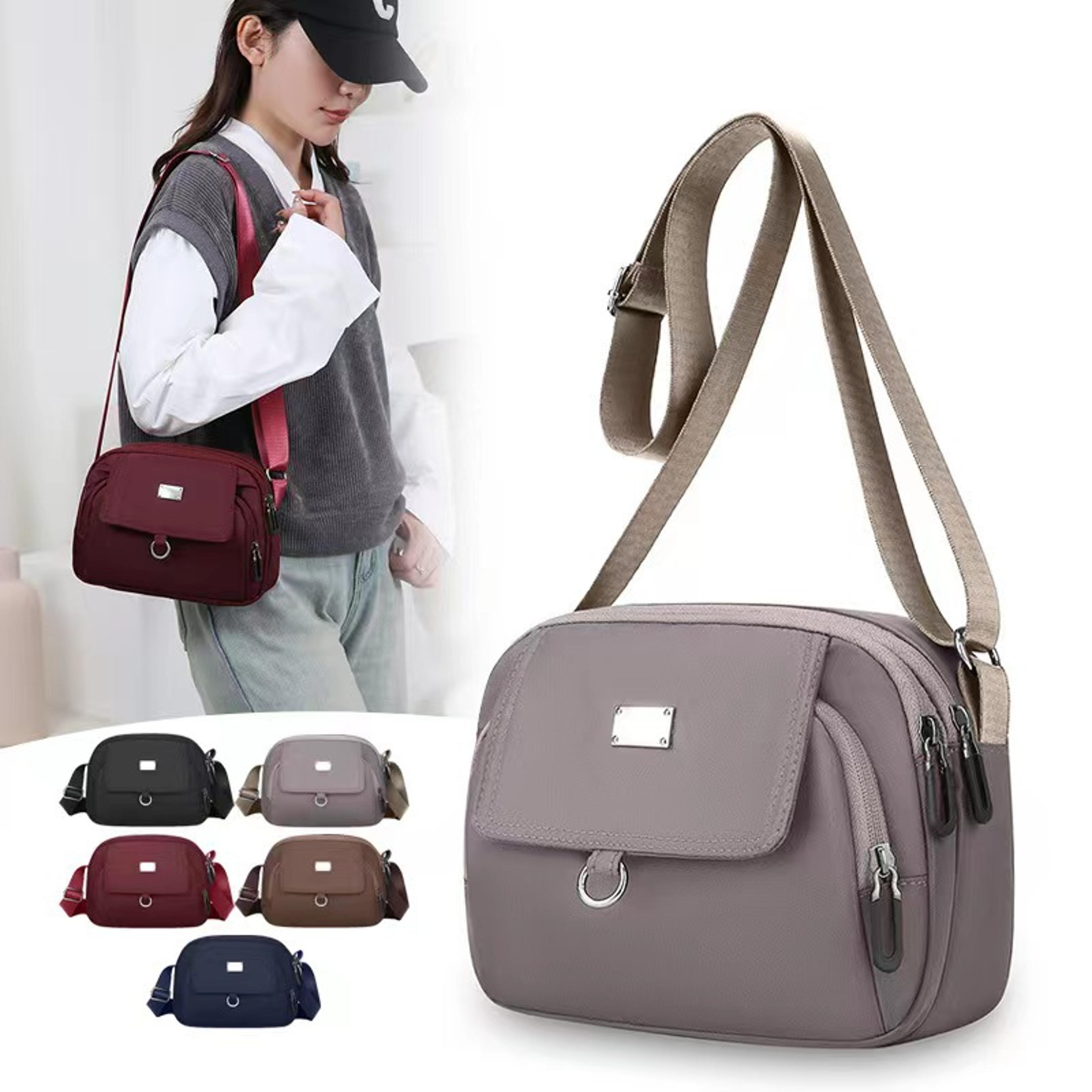 womens multi pocket crossbody bag with adjustable strap for travel and daily use