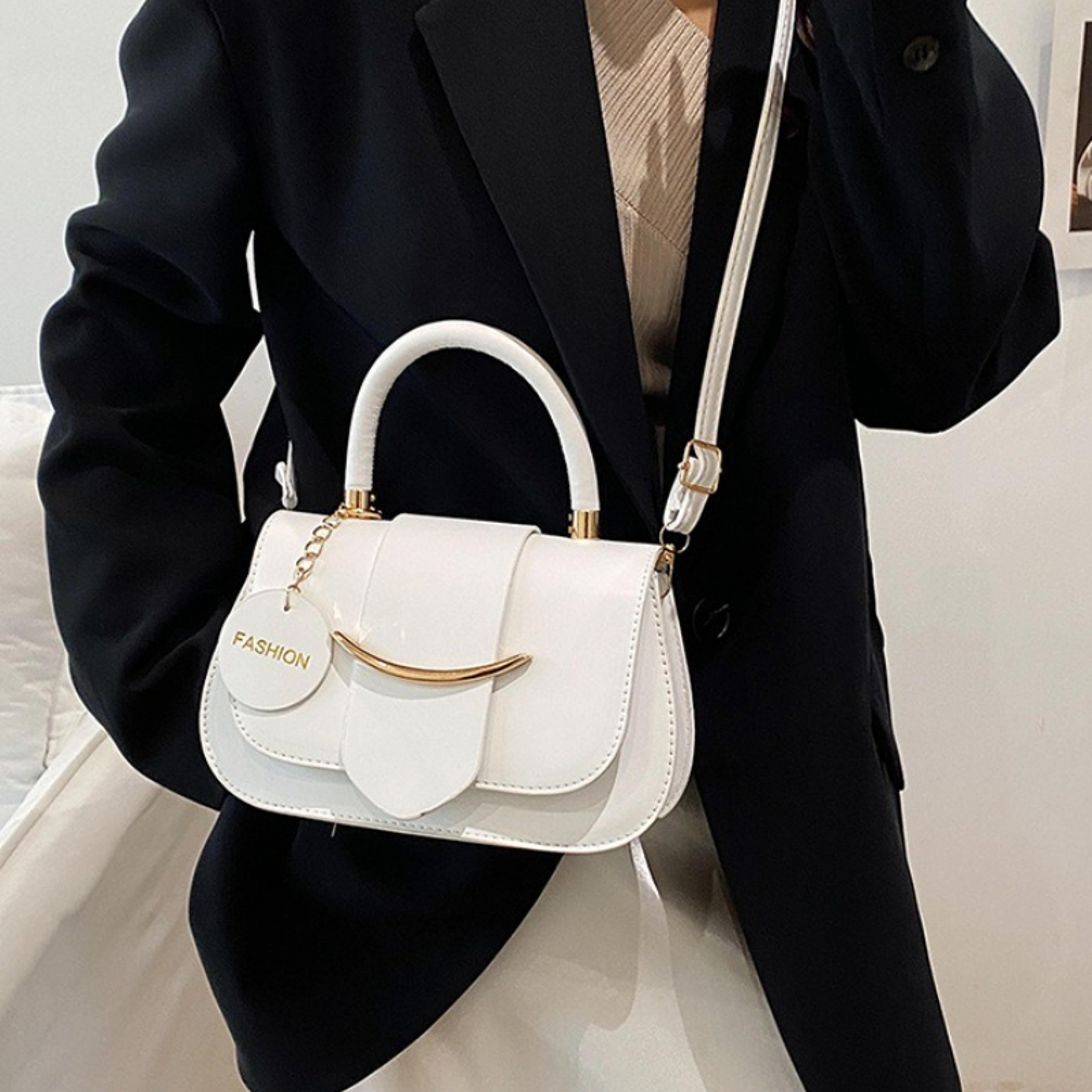 vintage faux leather crossbody bag for women with top handle