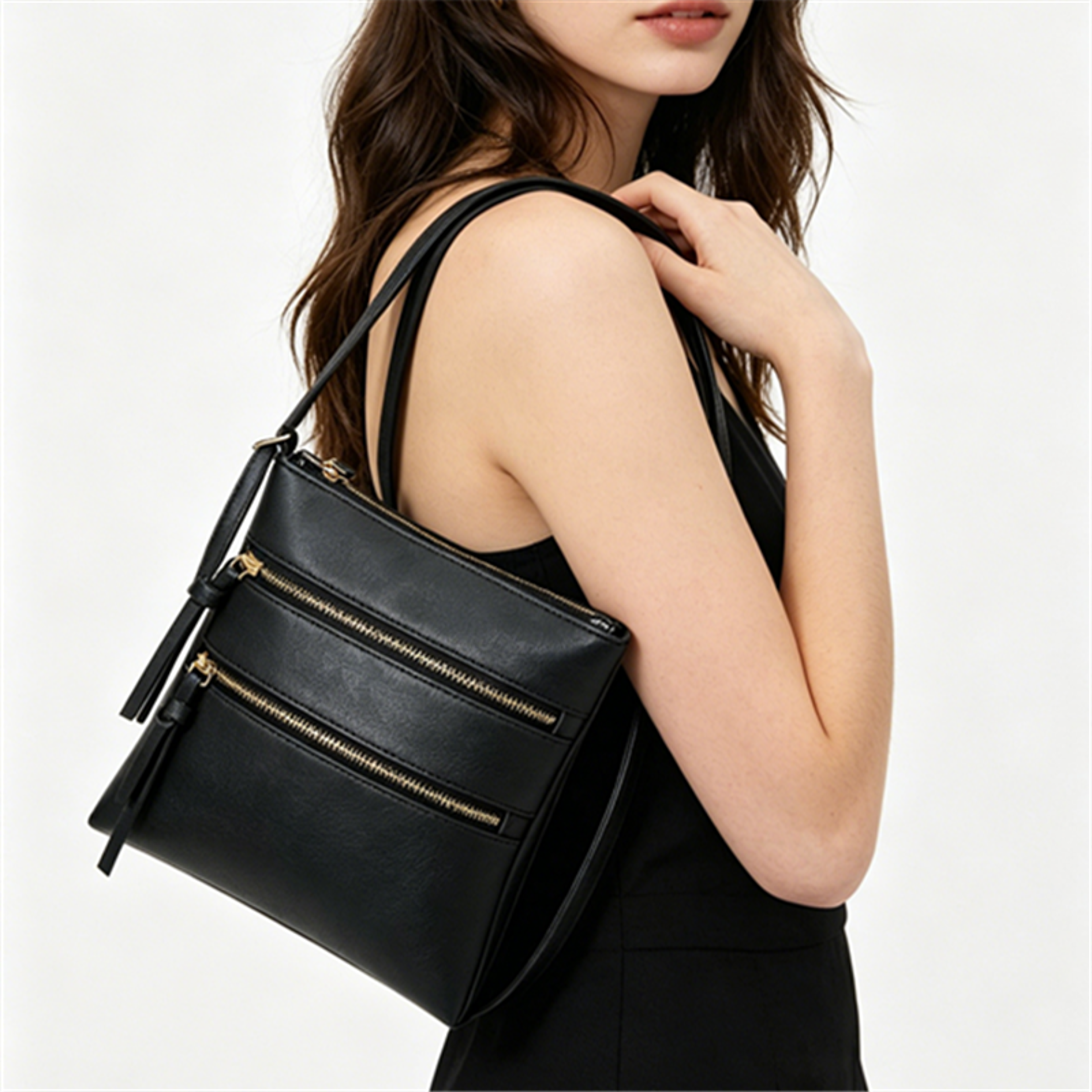 soft faux leather crossbody bag for women multi pocket travel phone purse