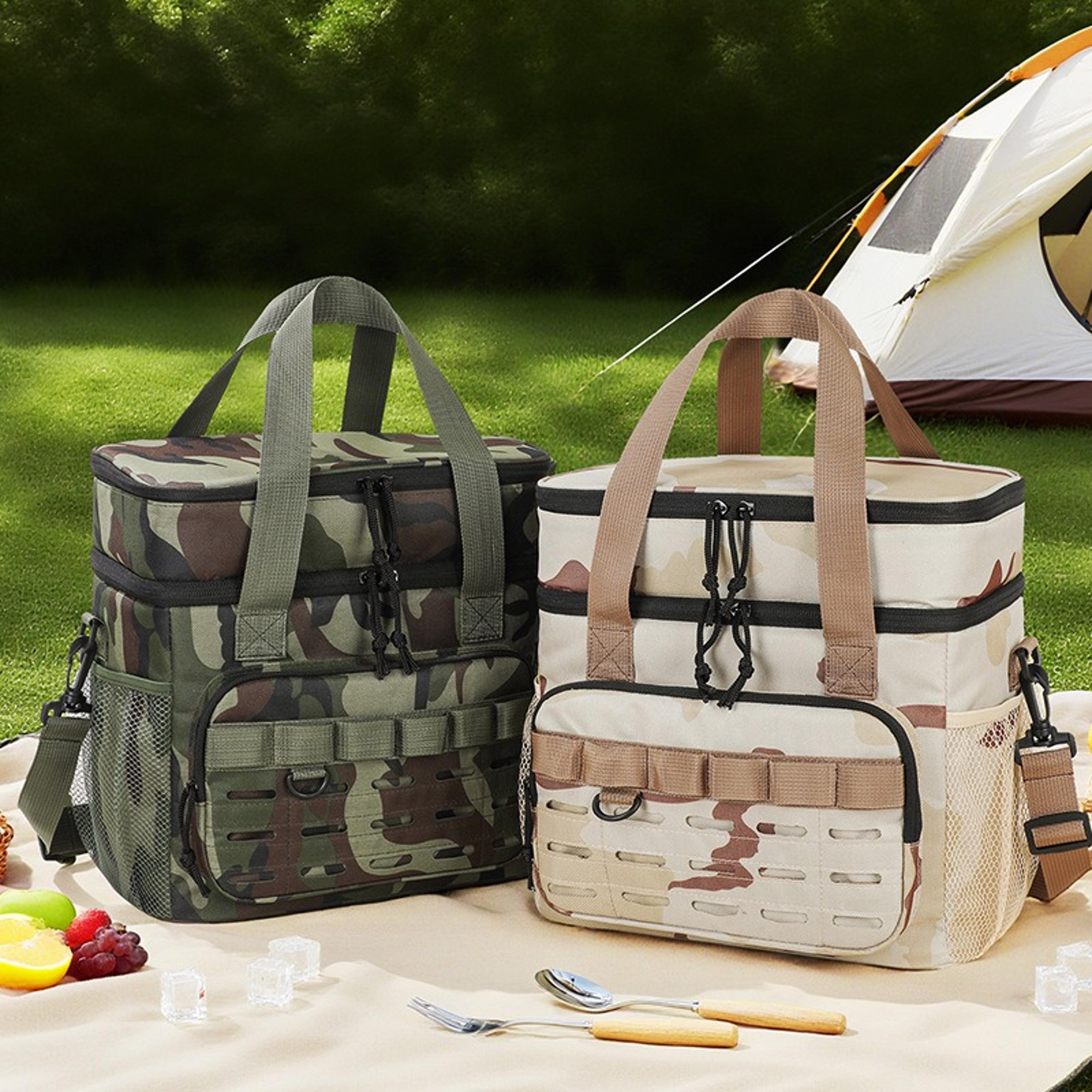 camouflage insulated lunch bag large capacity oxford picnic cooler bag
