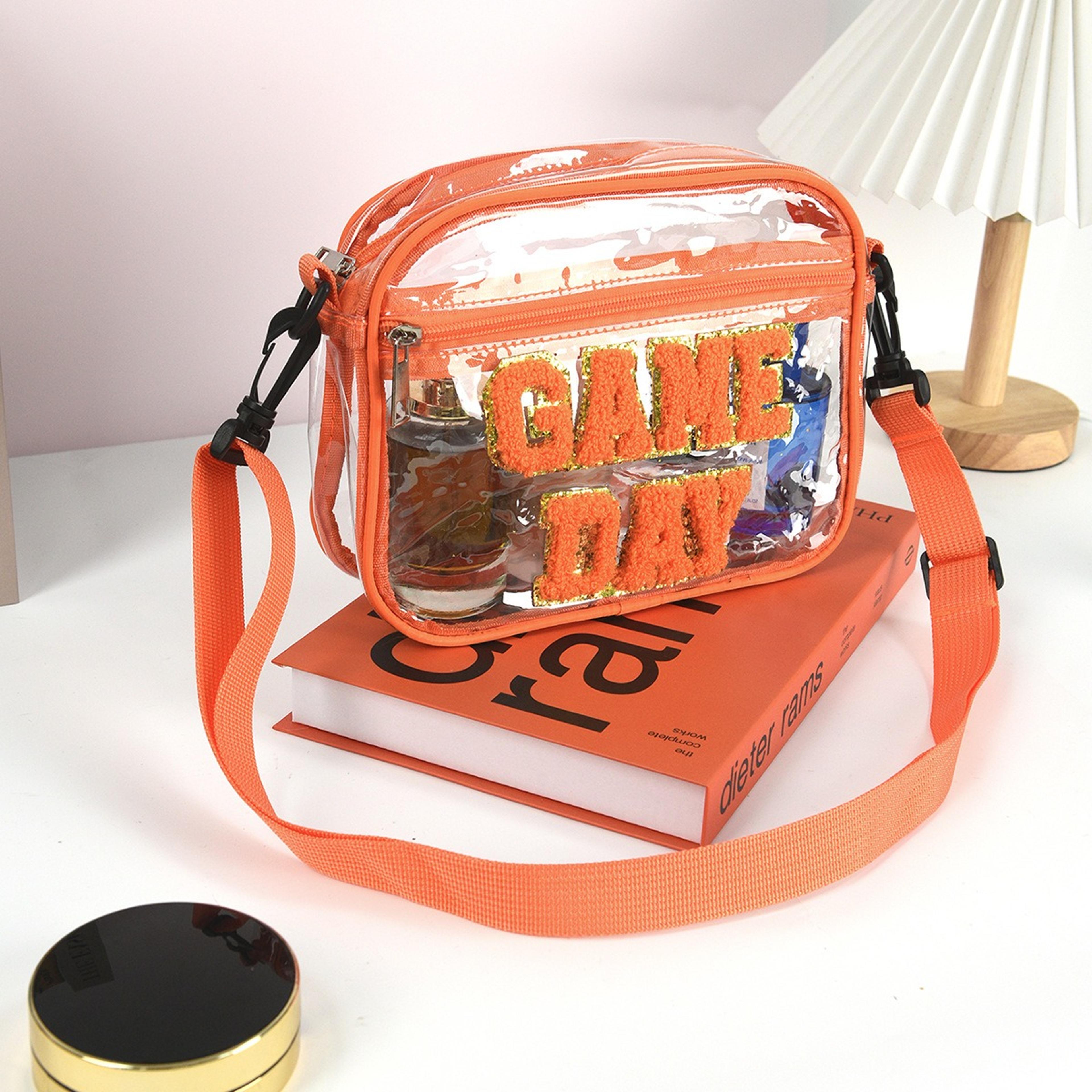 embroidered clear pvc crossbody bag travel cosmetic organizer