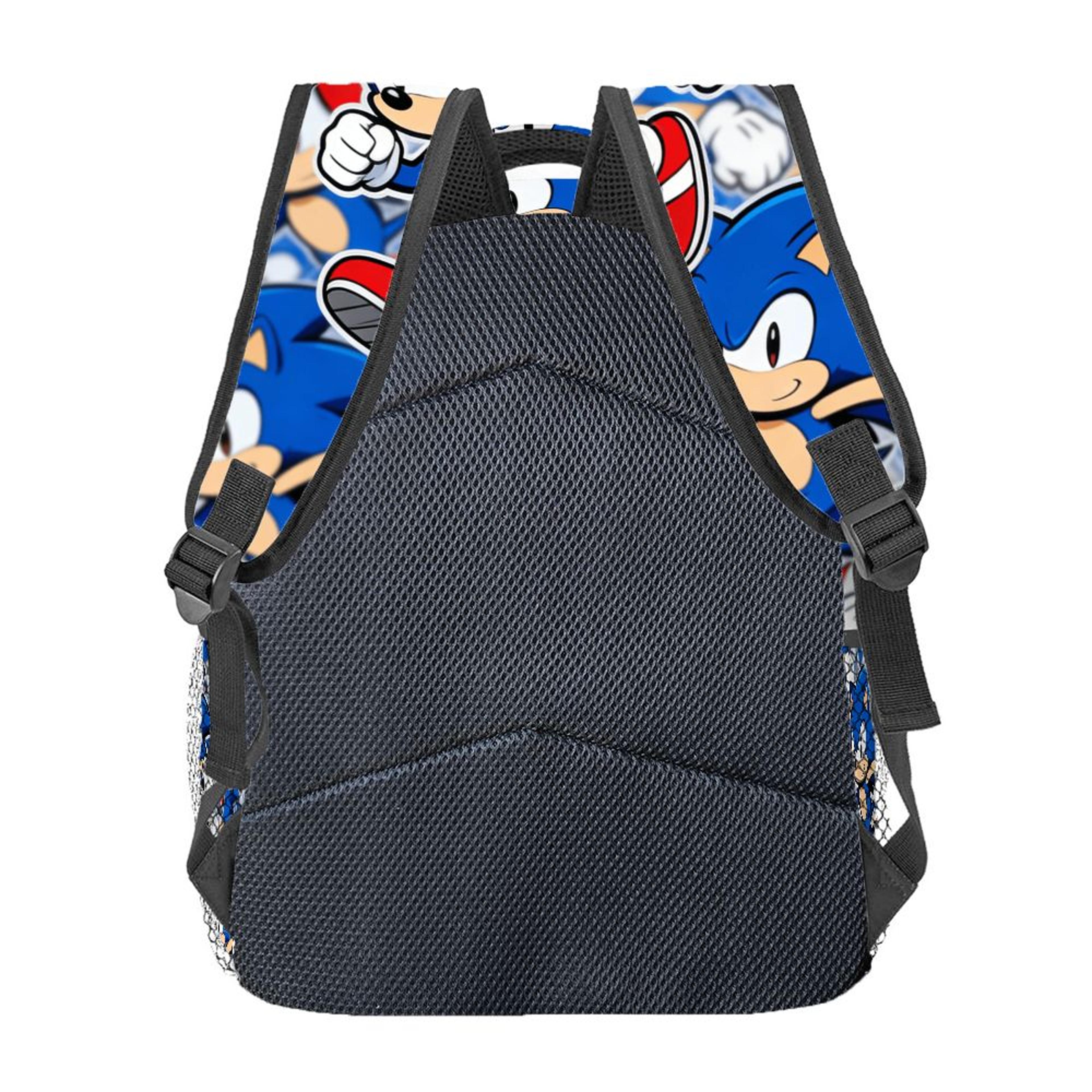 sonic the hedgehog backpack kids school daypack with mesh pocket