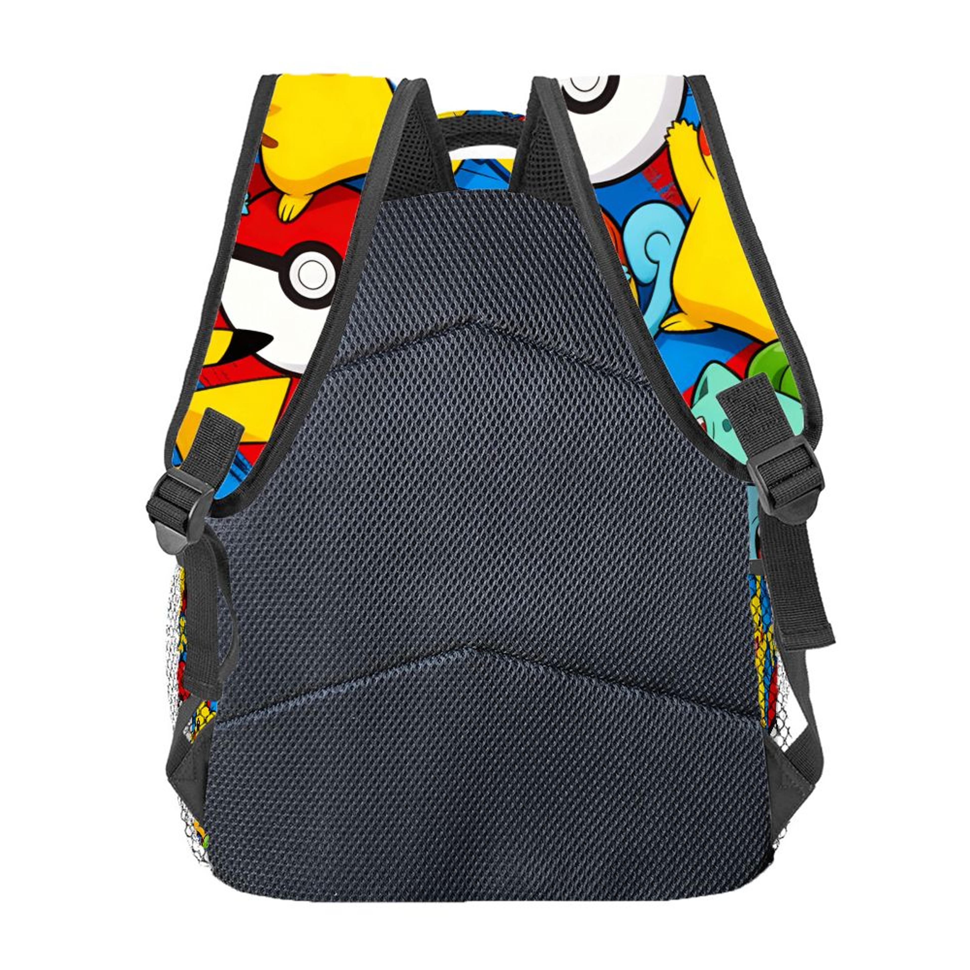 pikachu anime backpack lightweight school bookbag with mesh pockets