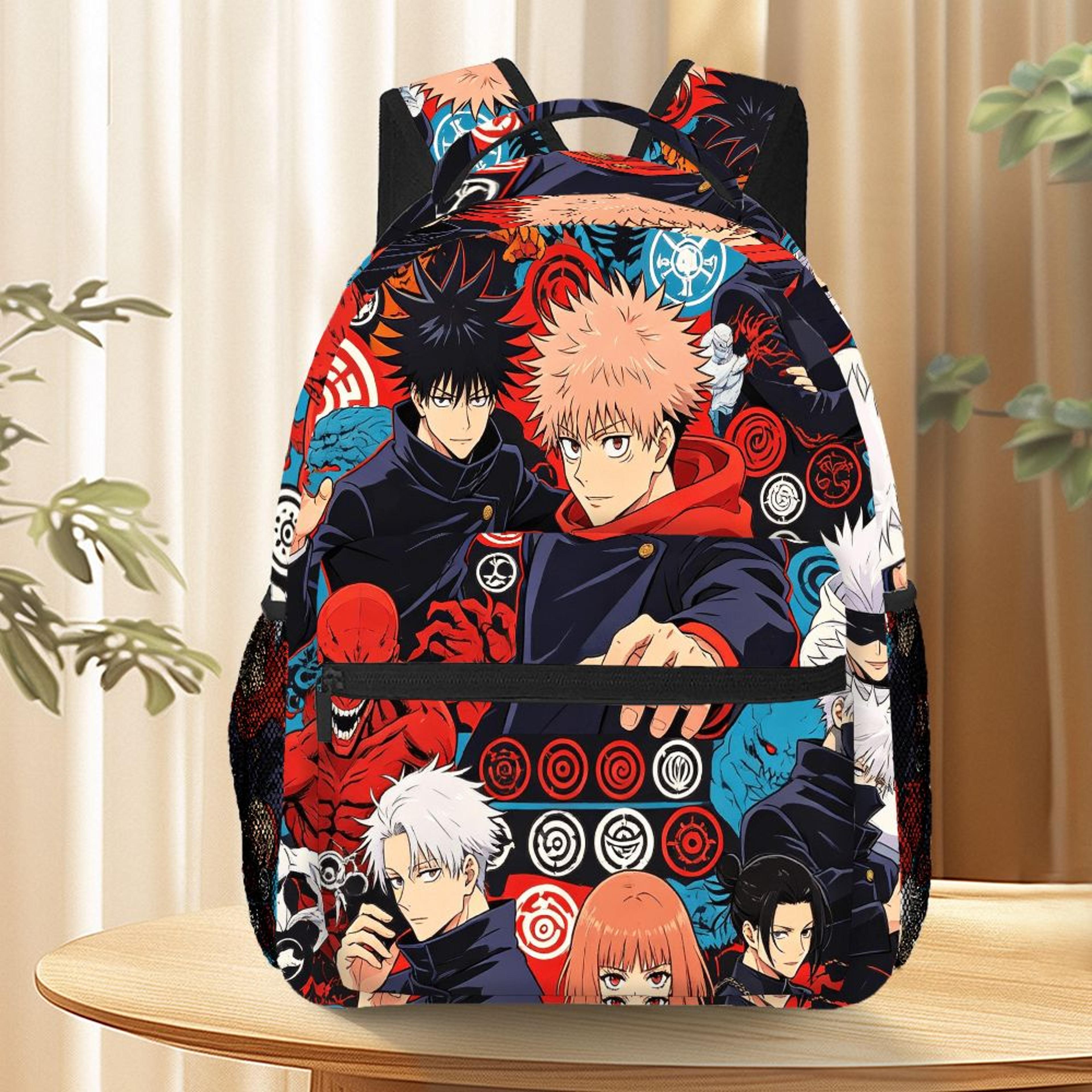 jujutsu kaisen anime backpack large capacity gojo itadori school travel bag