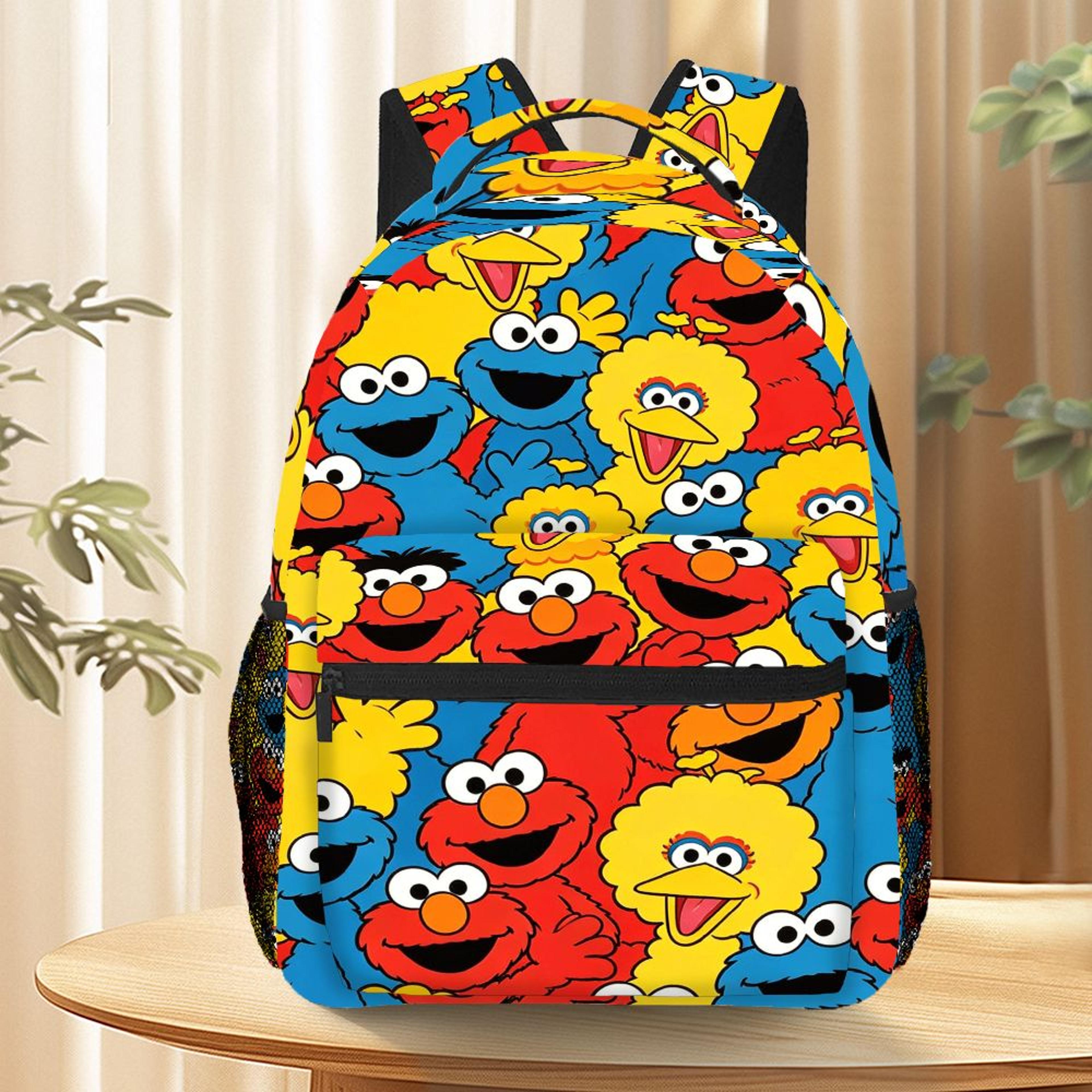 sesame street backpack elmo big bird kids school backpack full print travel rucksack