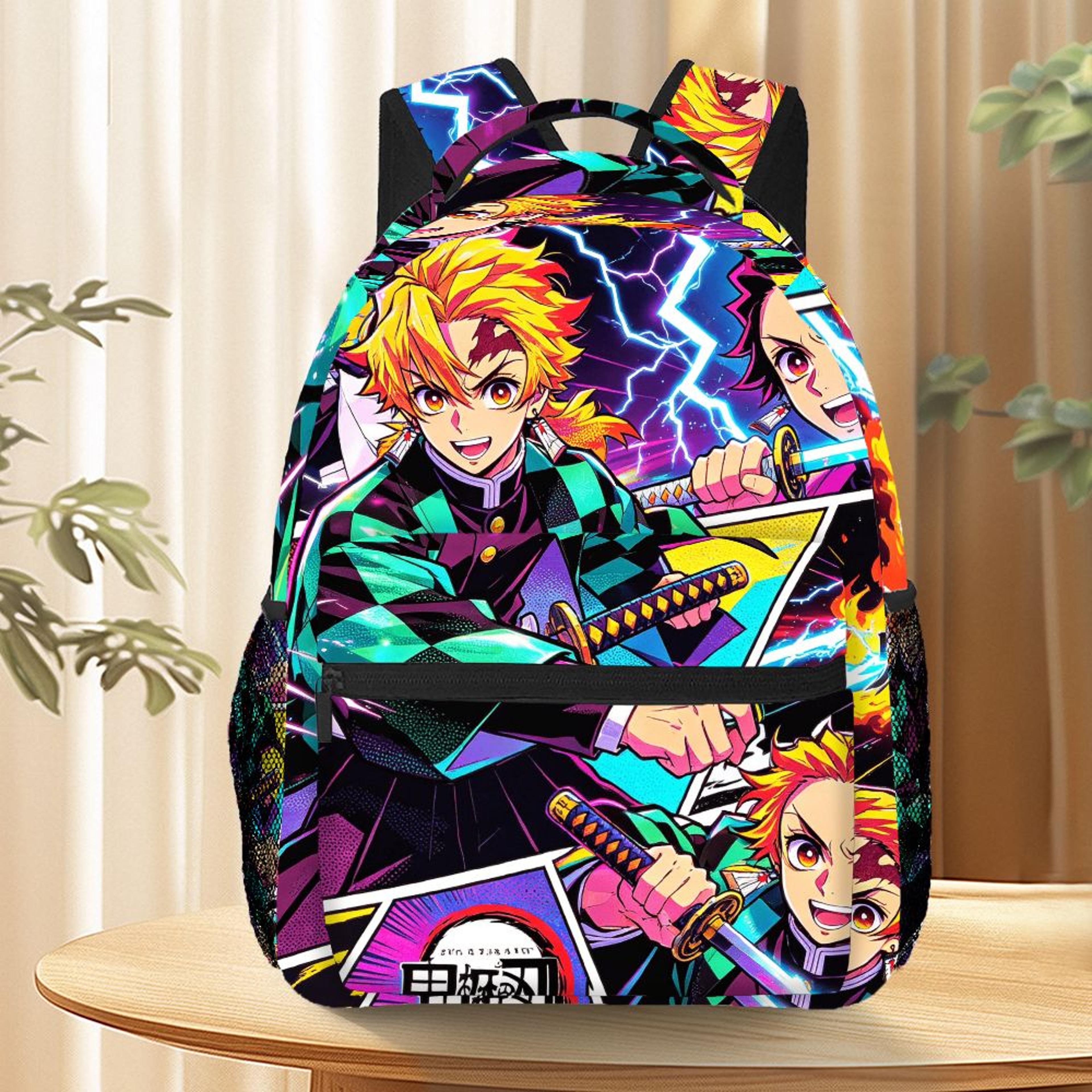 demon slayer anime backpack large capacity tanjiro zenitsu school and travel bag
