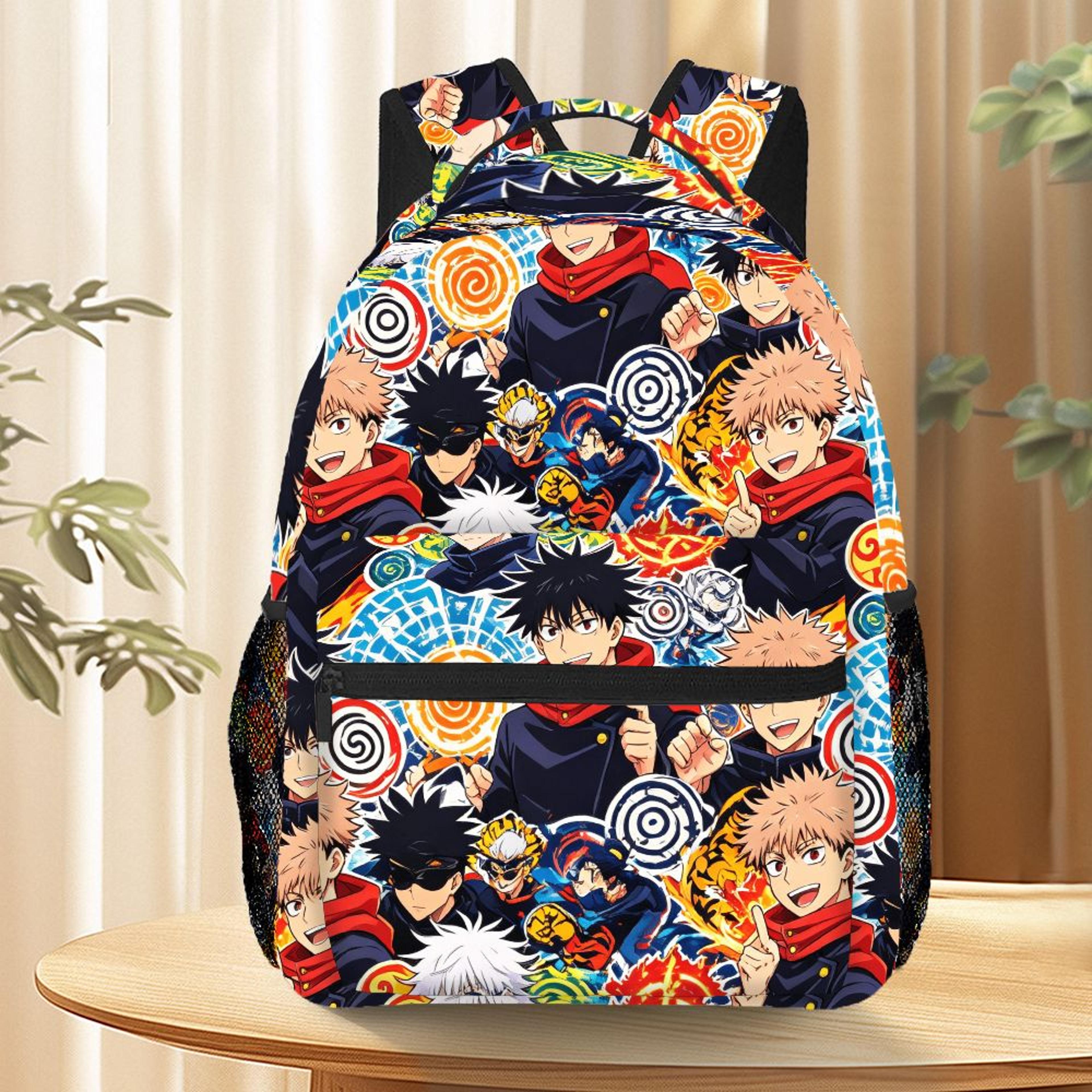 jujutsu kaisen anime backpack yuji megumi gojo large capacity school and travel bag