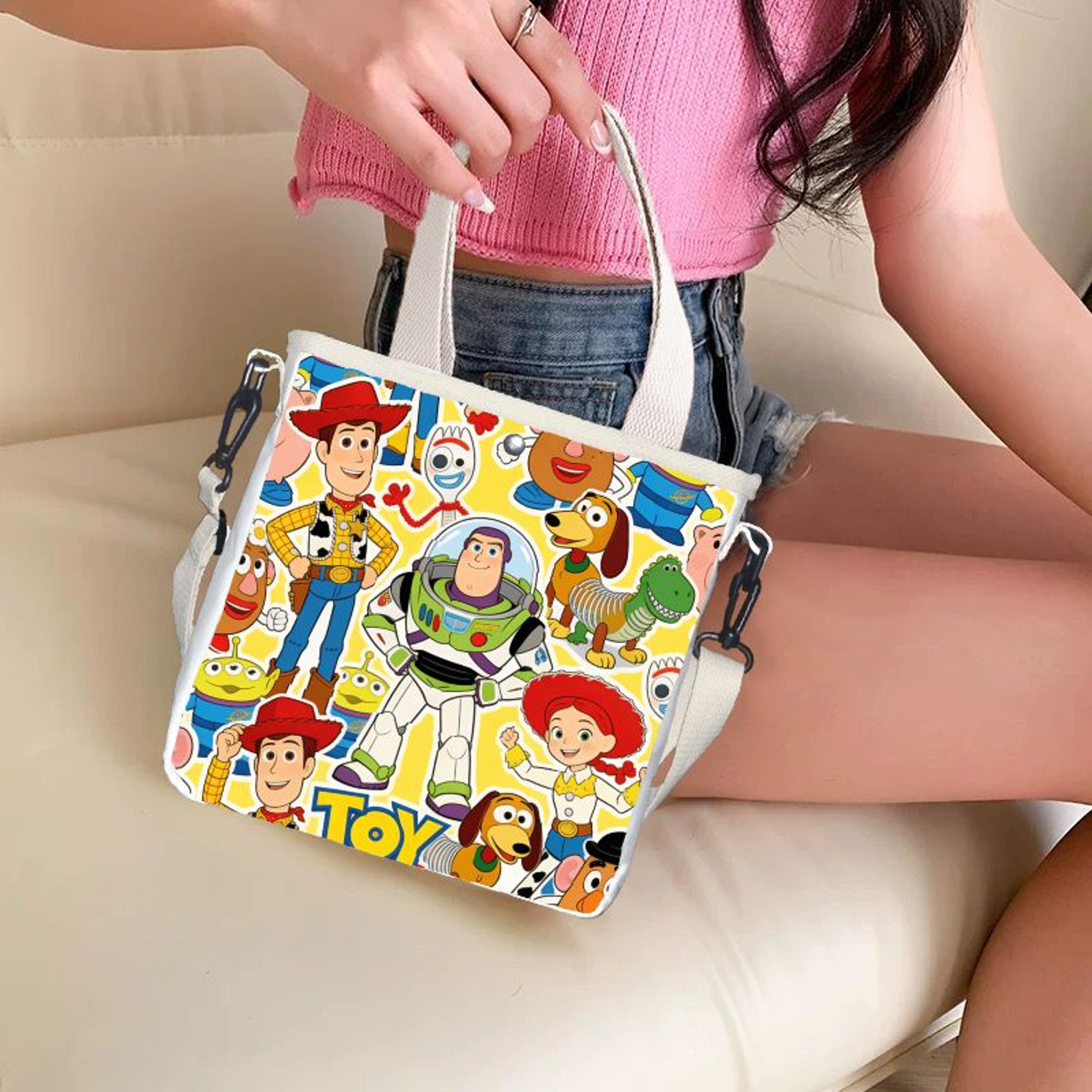 cute cartoon kids tote bag lightweight canvas shoulder and crossbody bag