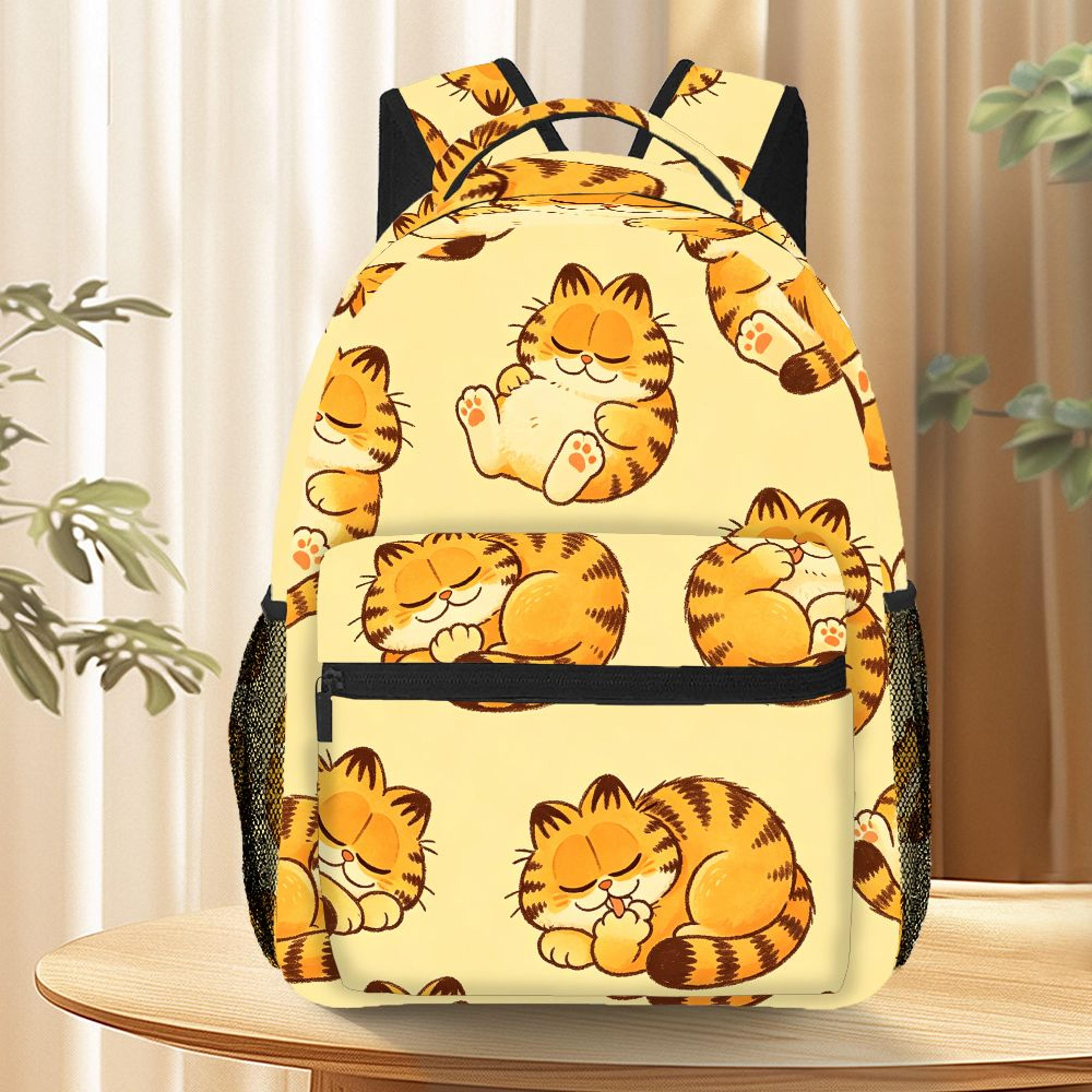 cute garfield backpack star heart print school and travel bag