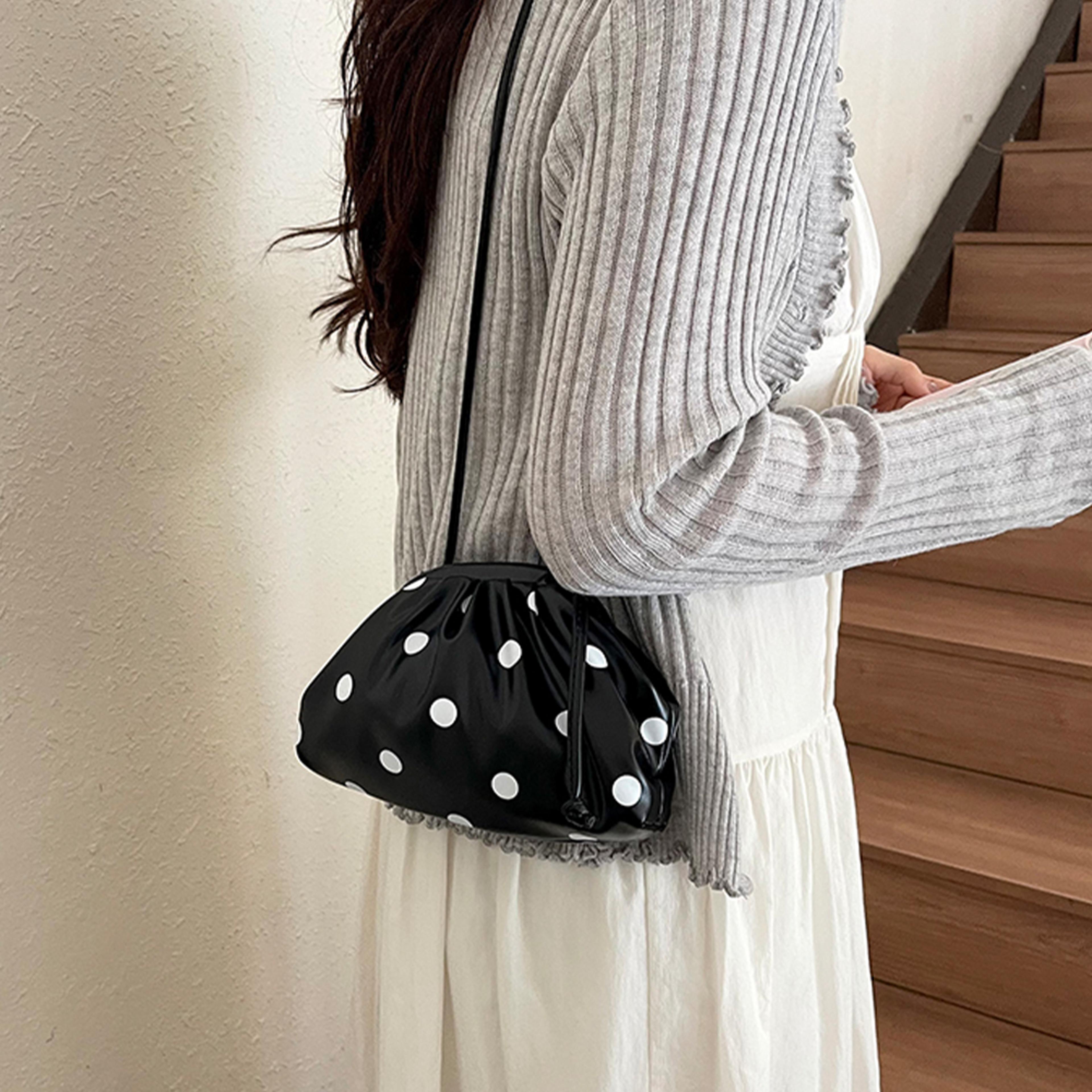 polka dot mini crossbody bag stylish cloud shoulder bag for women