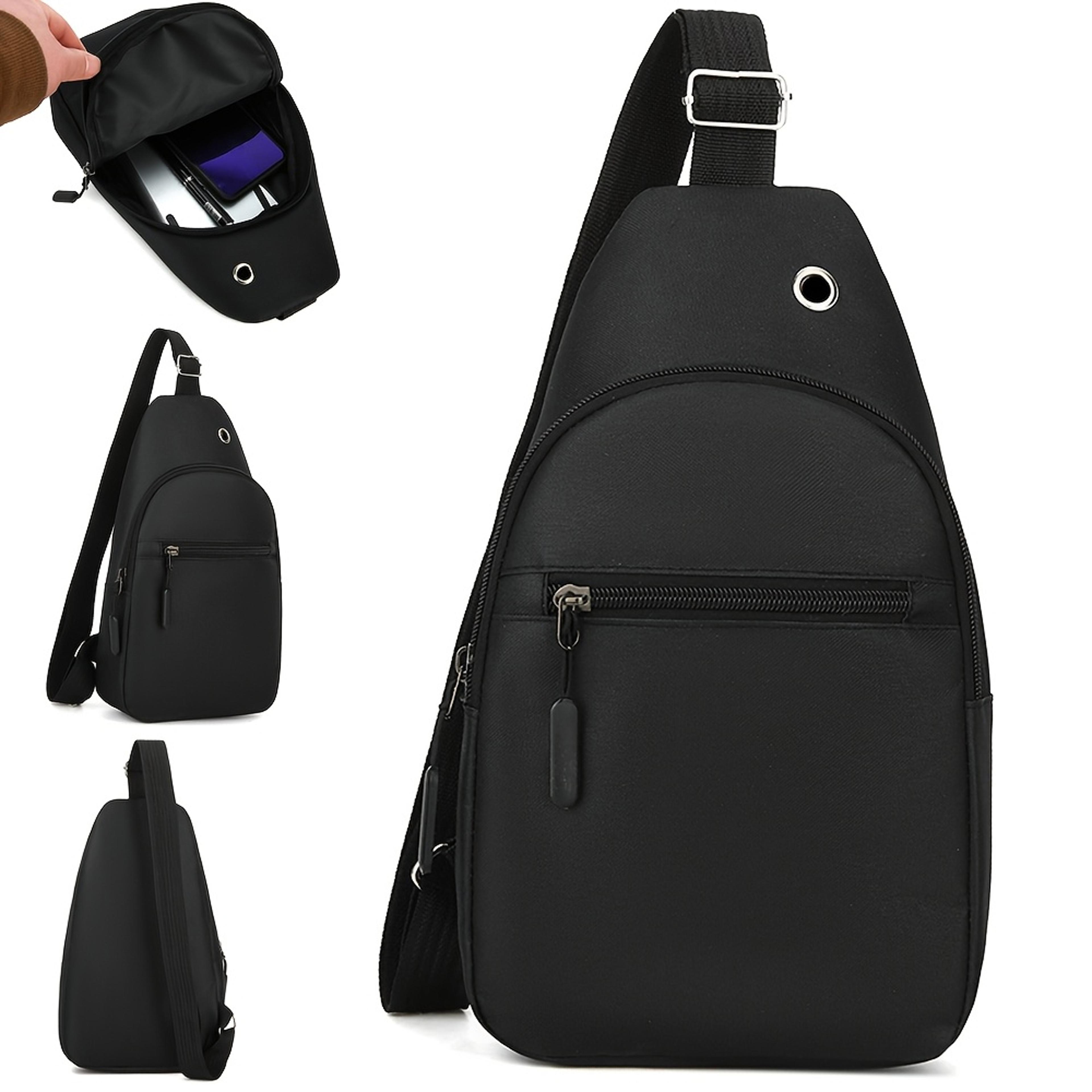 oxford multi compartment chest bag crossbody sling for travel and everyday carry
