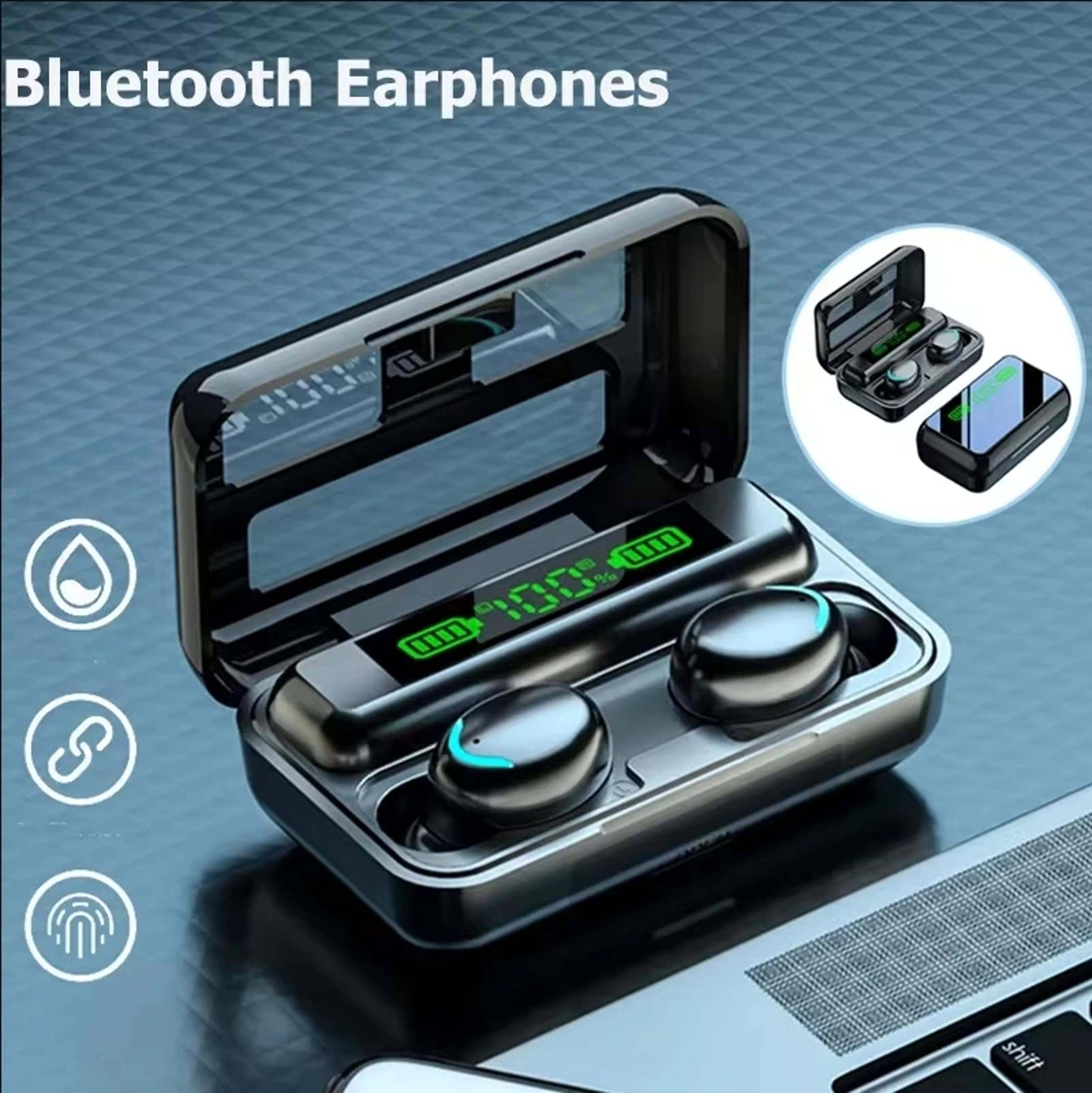 wireless earbuds with stereo bass touch control and charging case