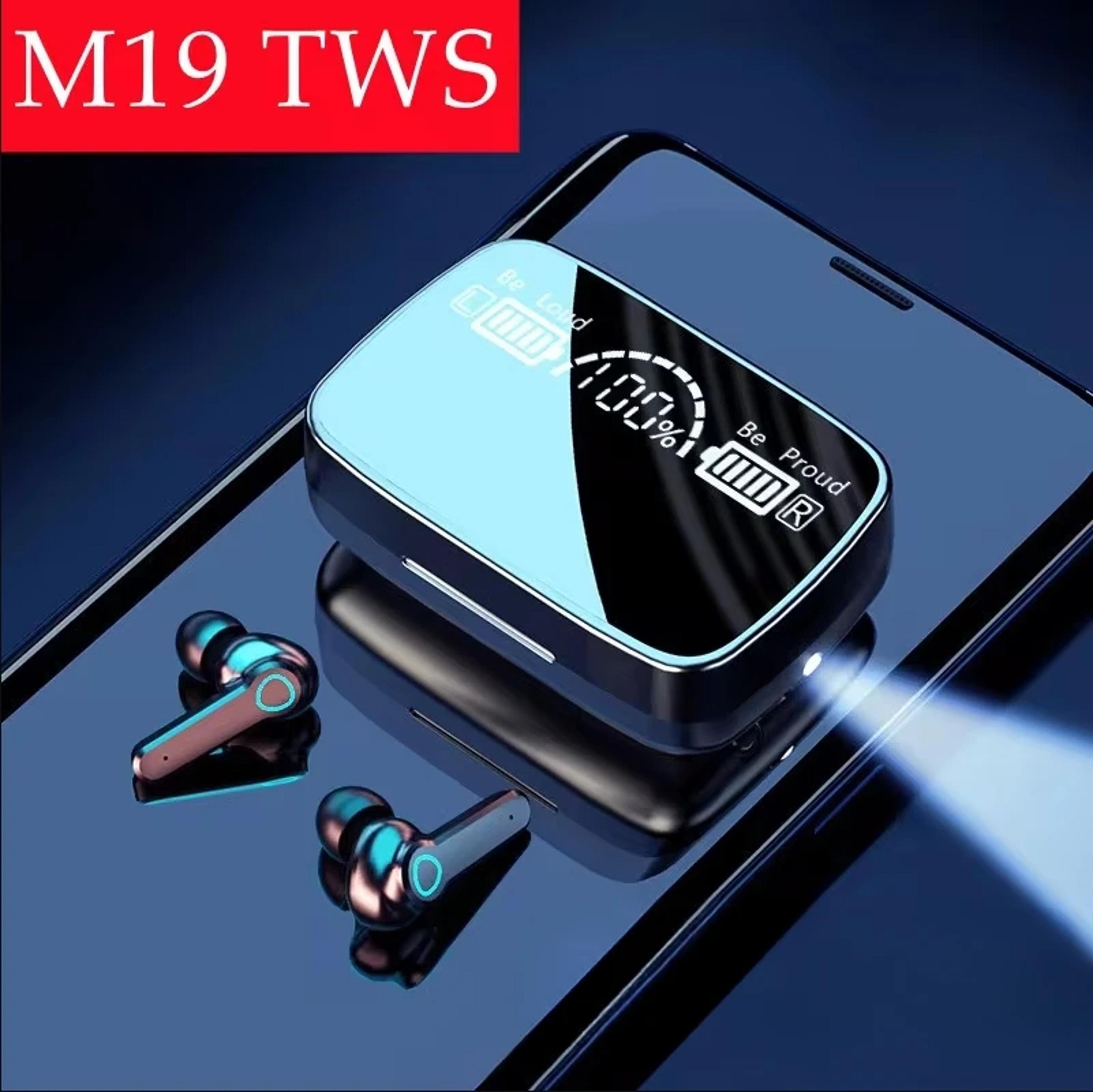 smart tws wireless earbuds with led display touch control and mic