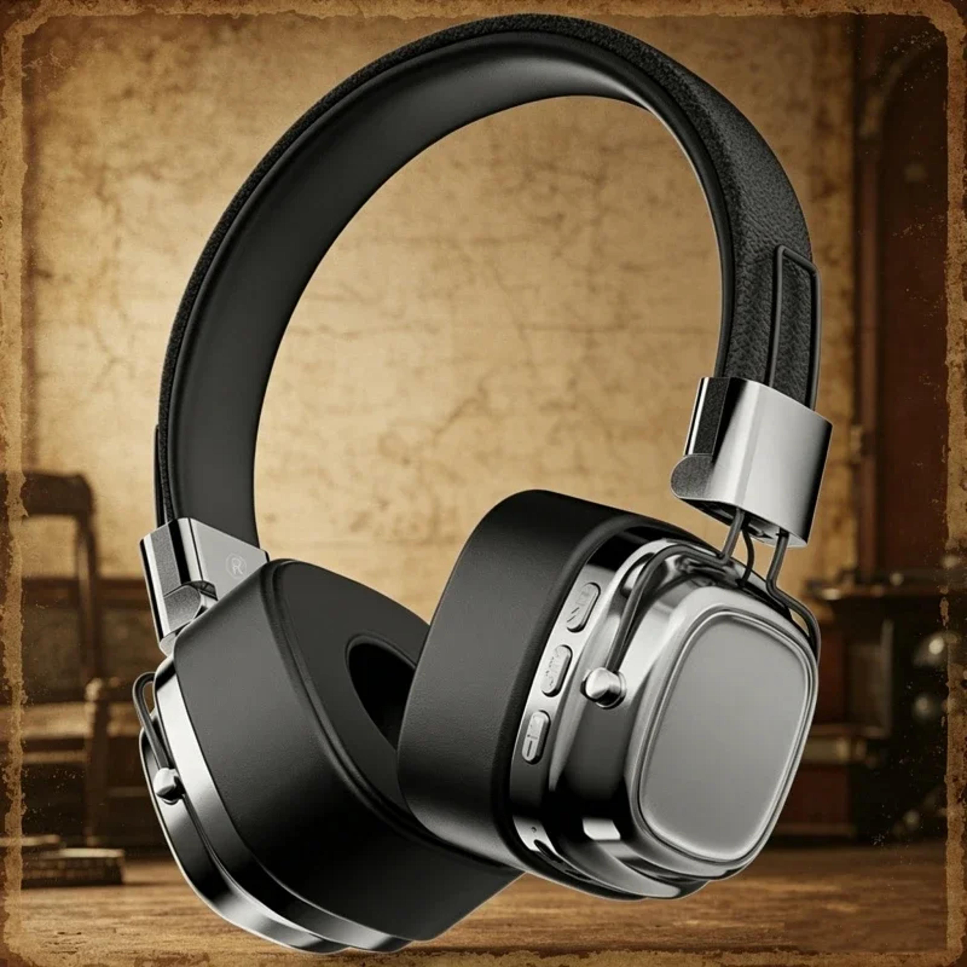 retro wireless bluetooth headphones with hifi sound and microphone