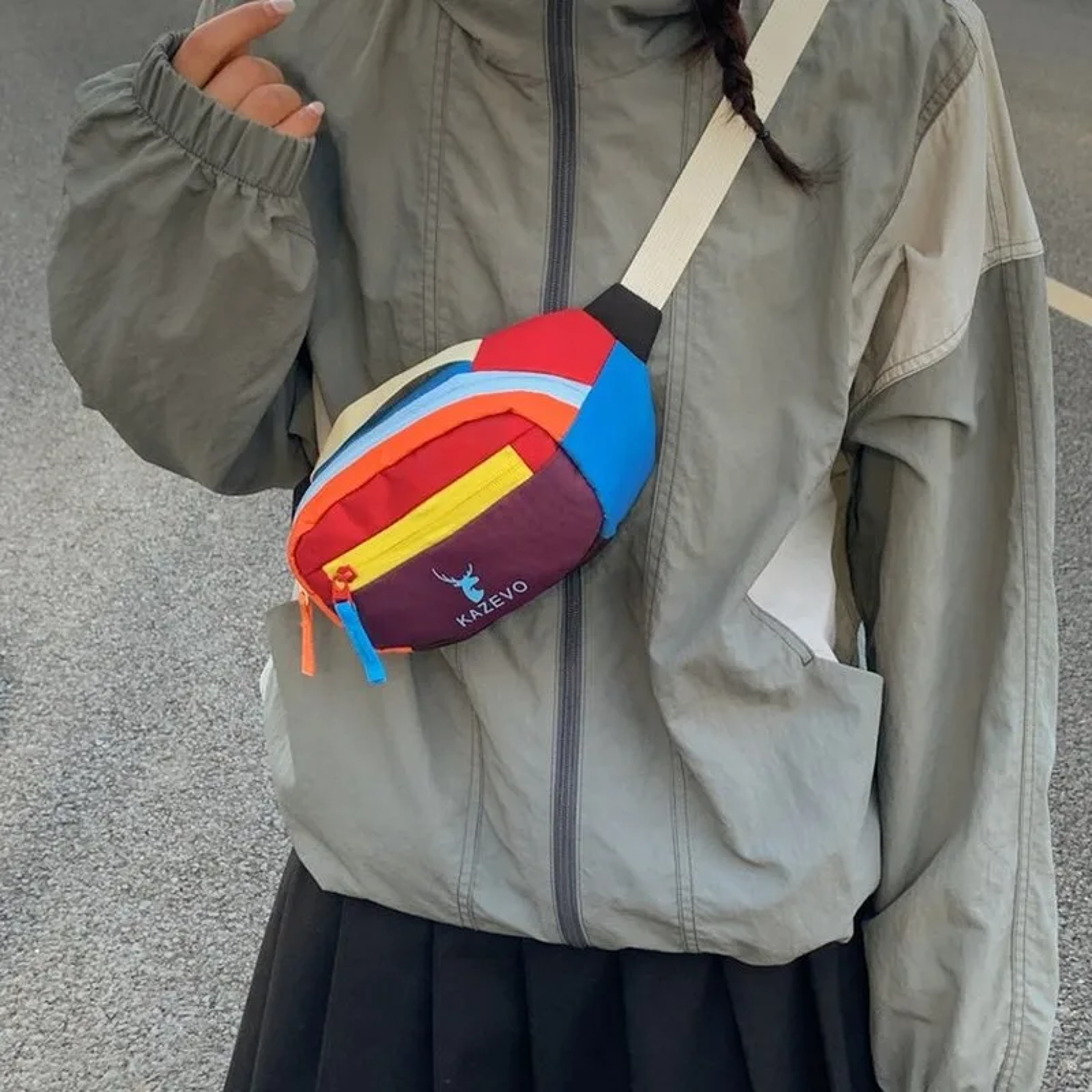 color block crossbody bag unisex travel sling bag for everyday carry