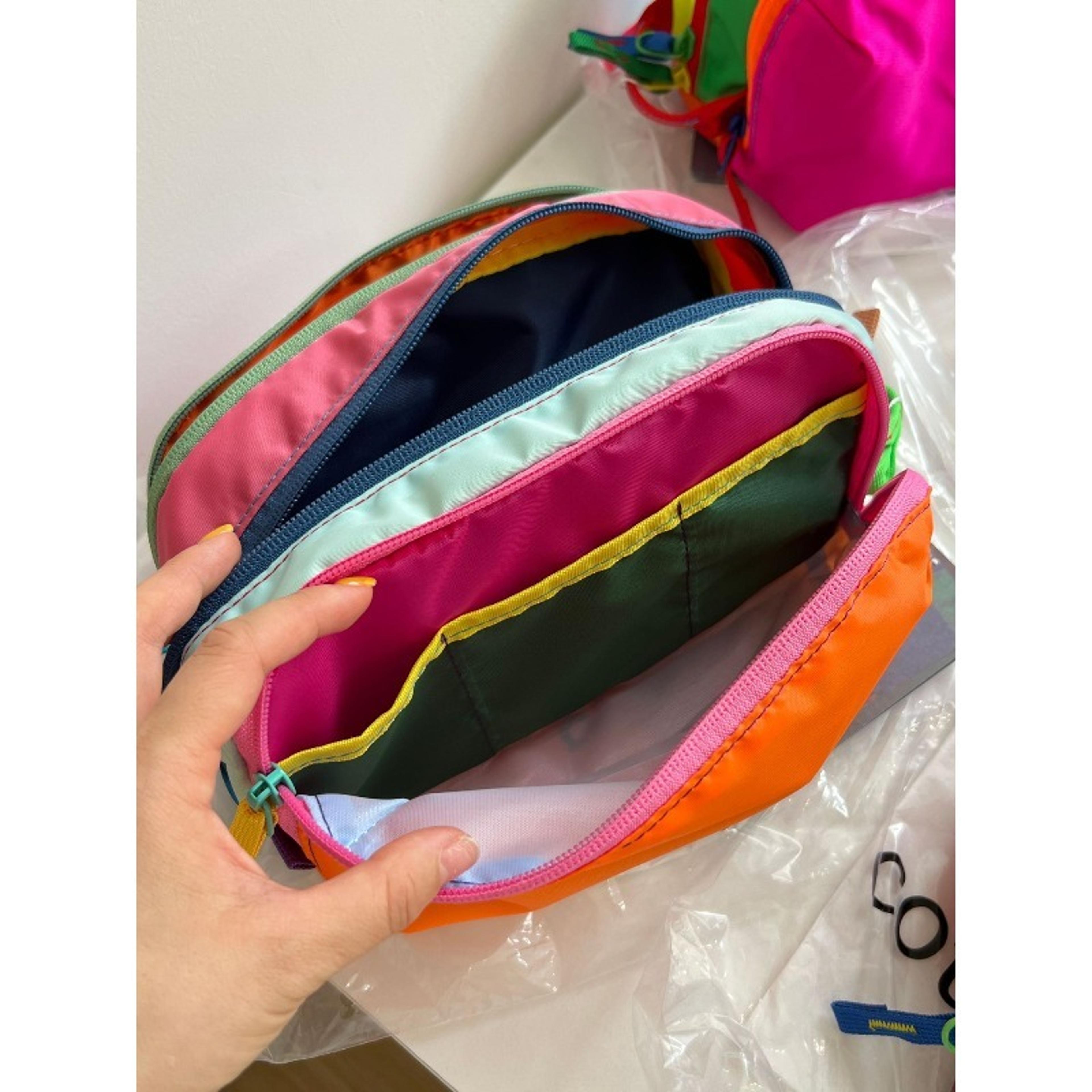 color pop waterproof travel makeup bag with portable cosmetic organizer