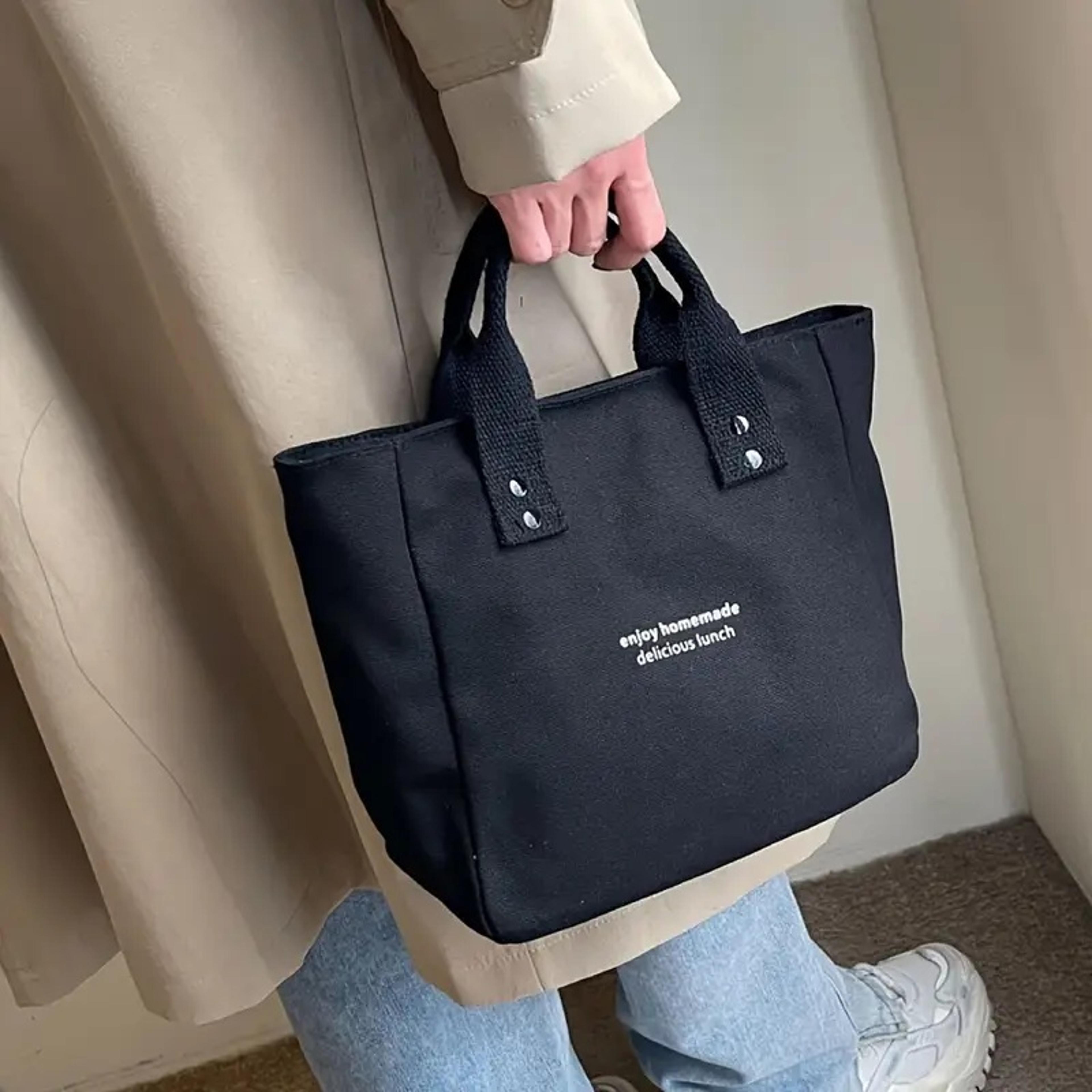 classic canvas tote bag durable solid color shoulder bag for work and everyday use