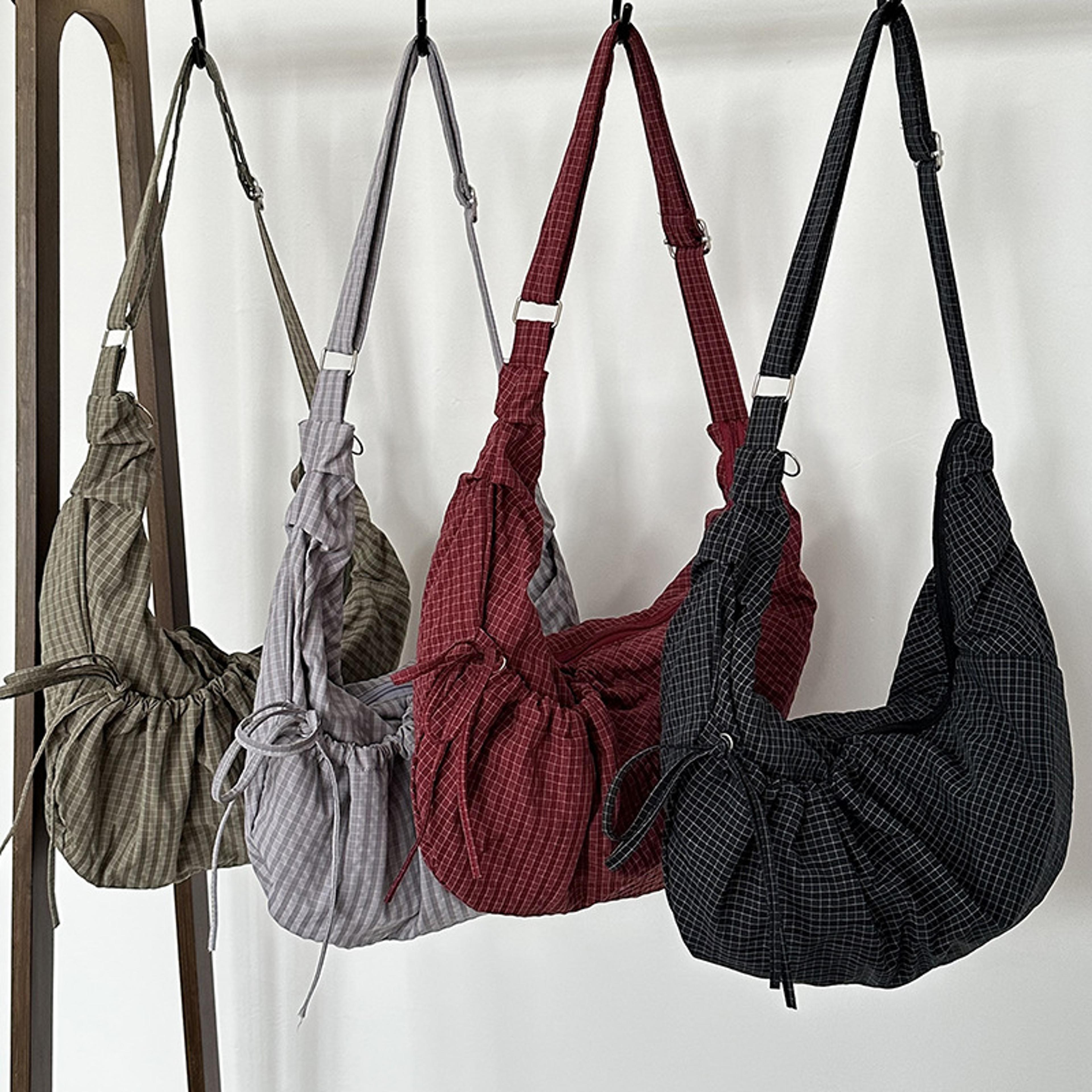 retro plaid womens hobo bag large capacity nylon shoulder travel bag