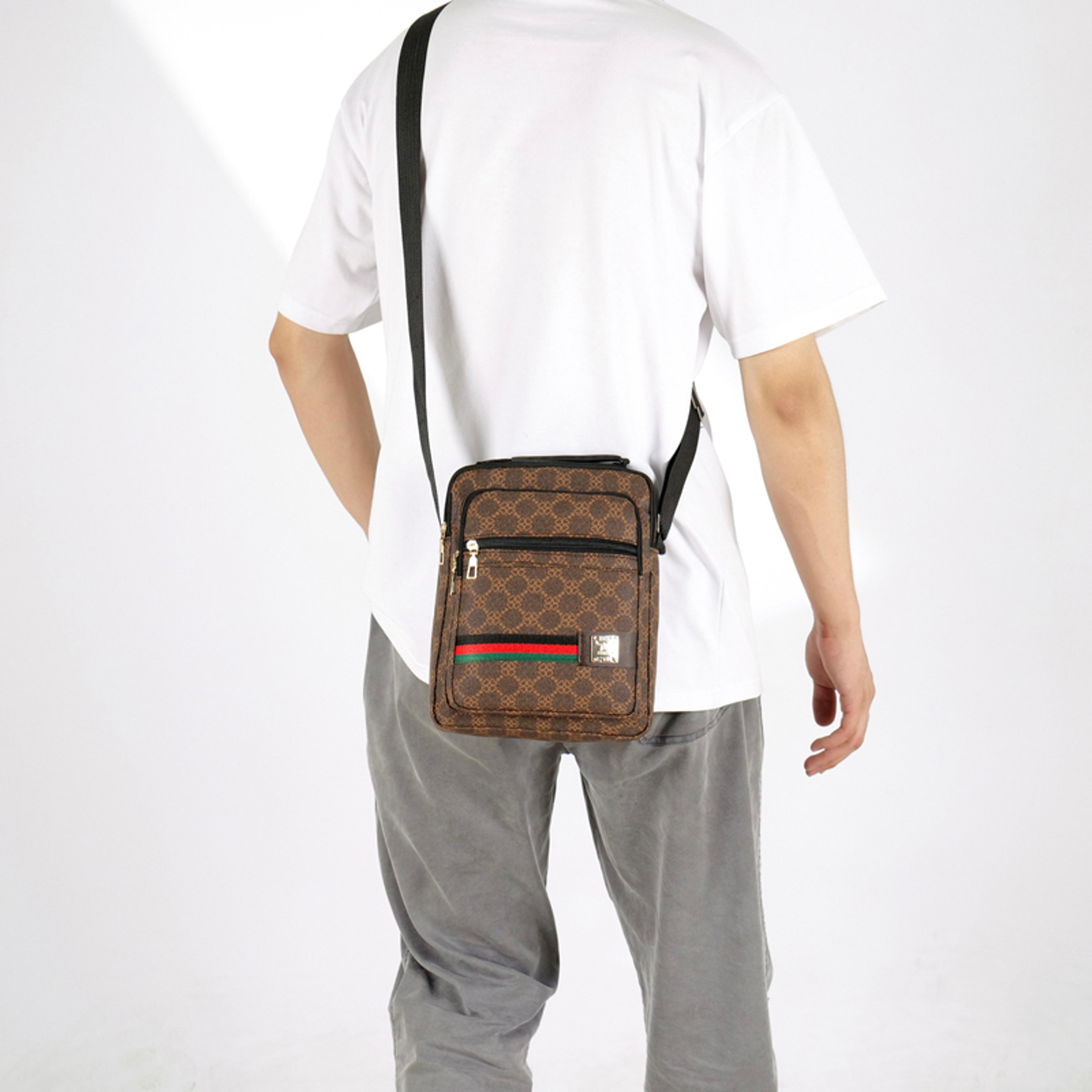 mens crossbody bag multi layer business shoulder and messenger bag