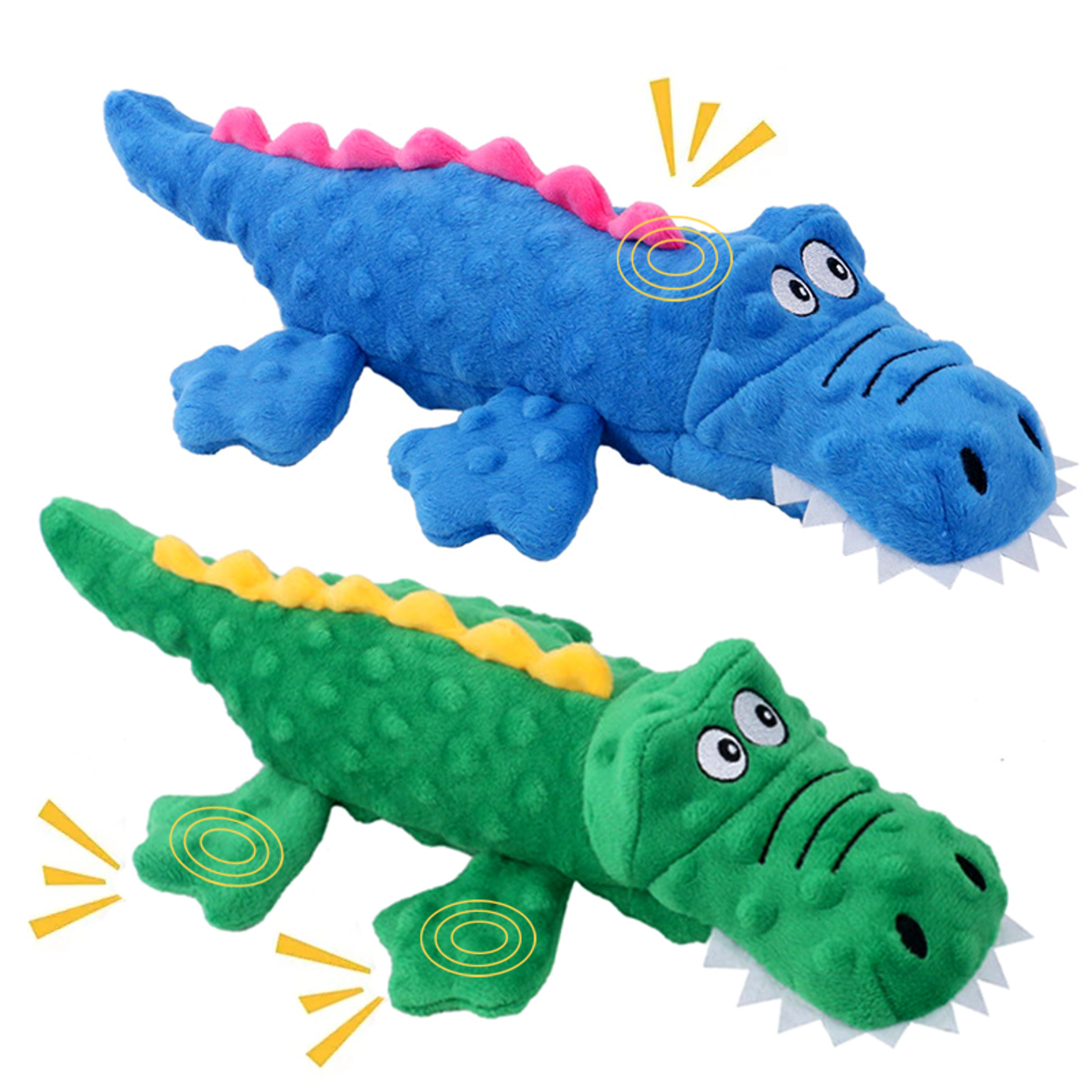 crocodile squeaky dog toy soft plush interactive chew toy for small and medium dogs