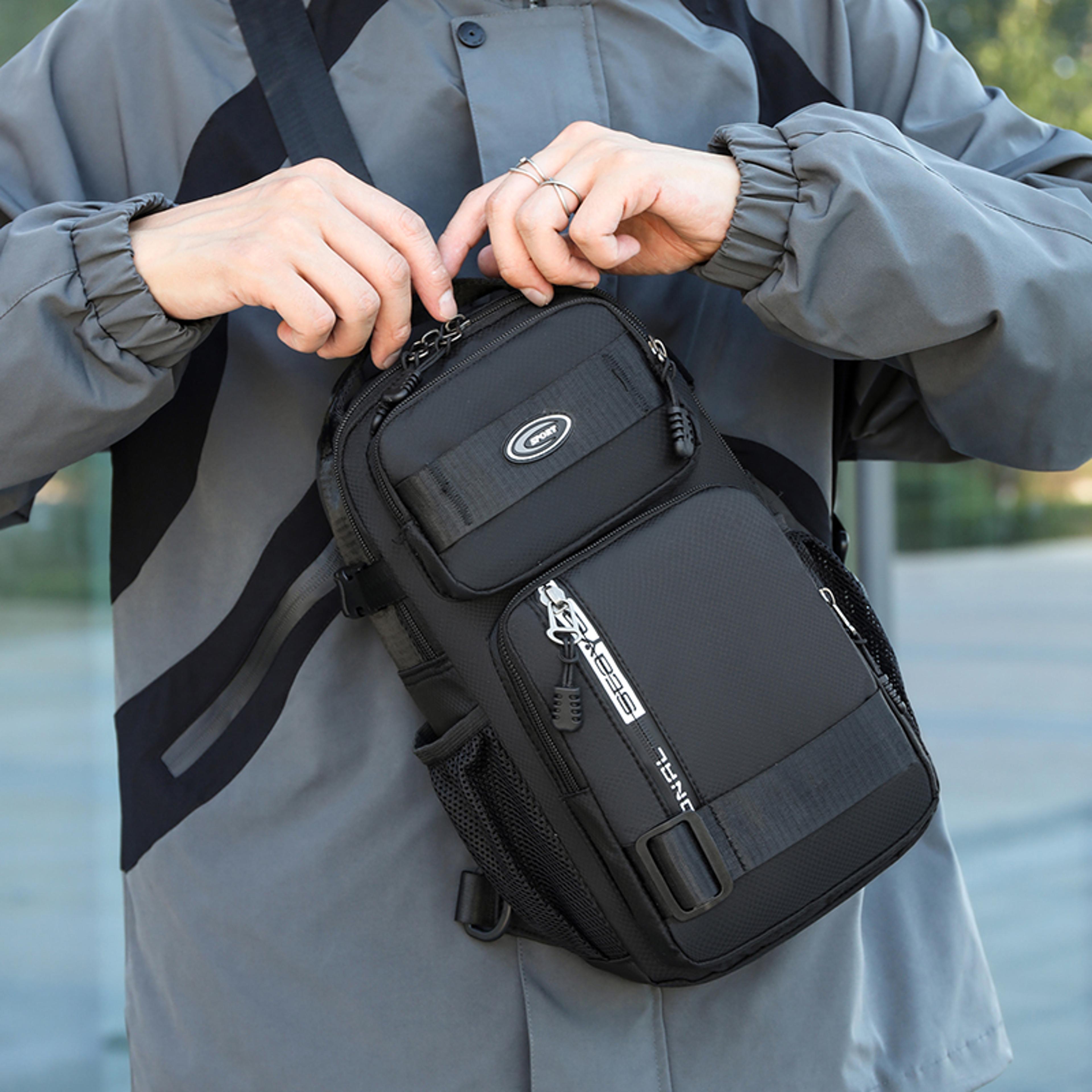 high capacity mens sling bag multifunction crossbody chest bag for travel and daily use