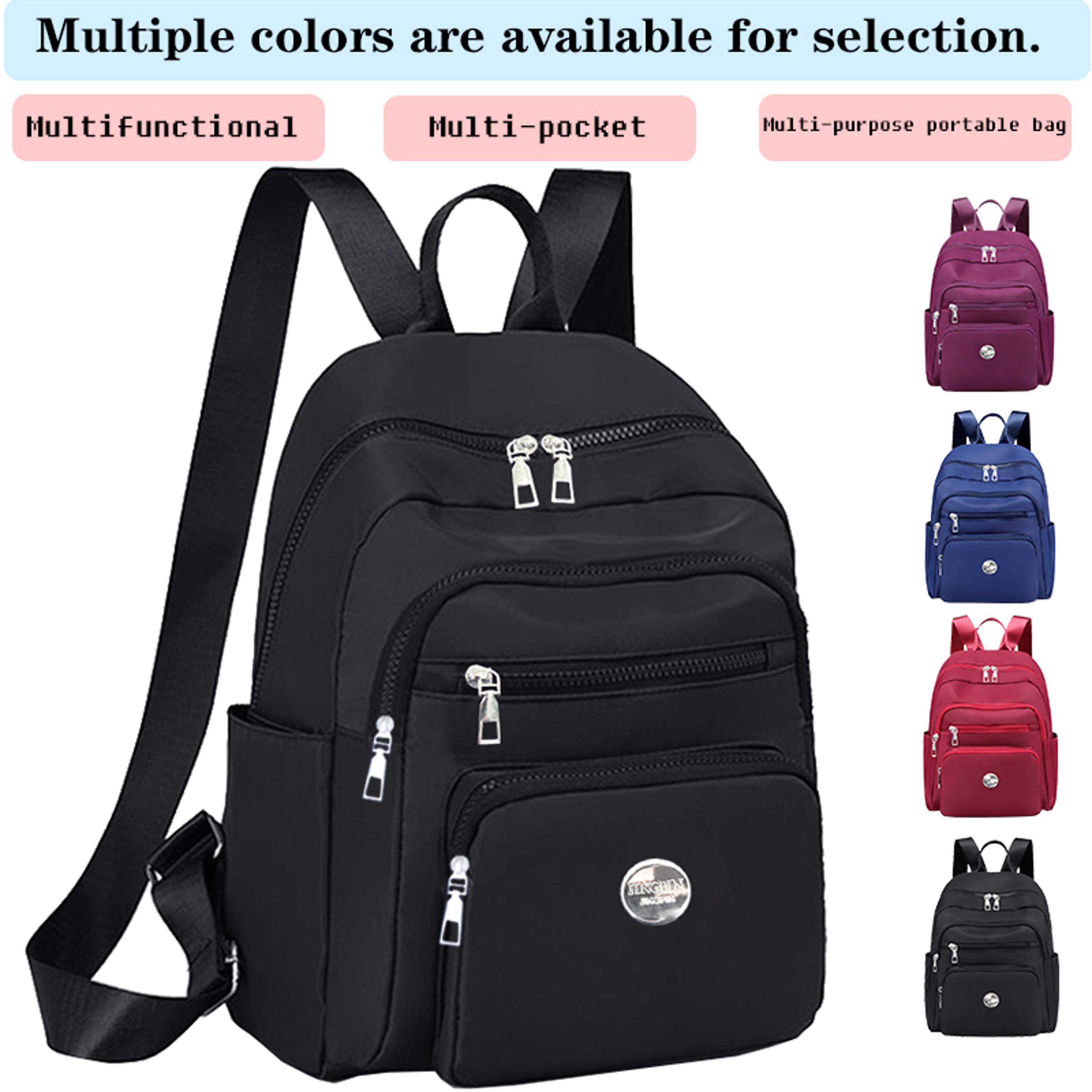 womens small oxford backpack lightweight water resistant multi pocket travel daypack