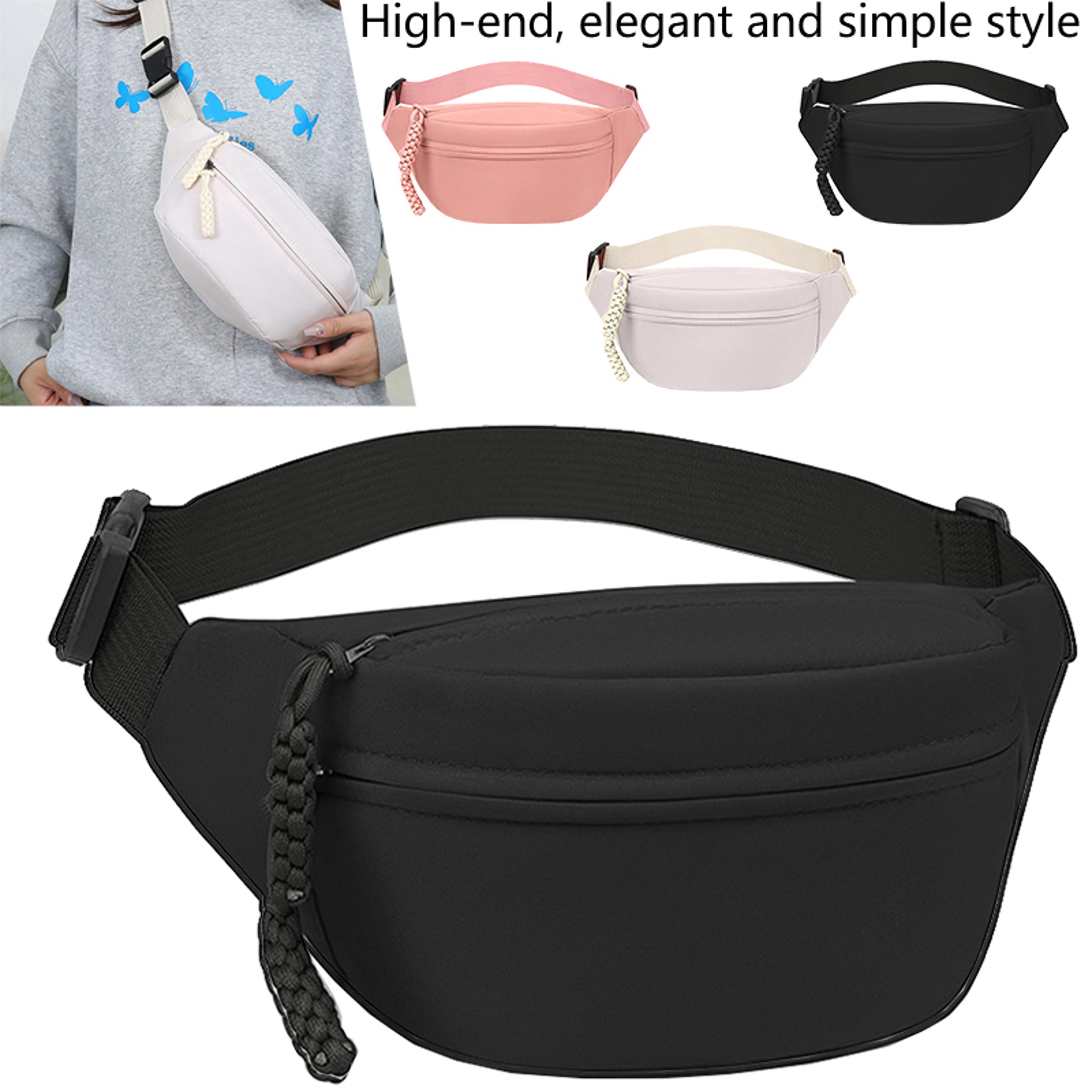lightweight nylon fanny pack with adjustable wide strap crossbody waist bag