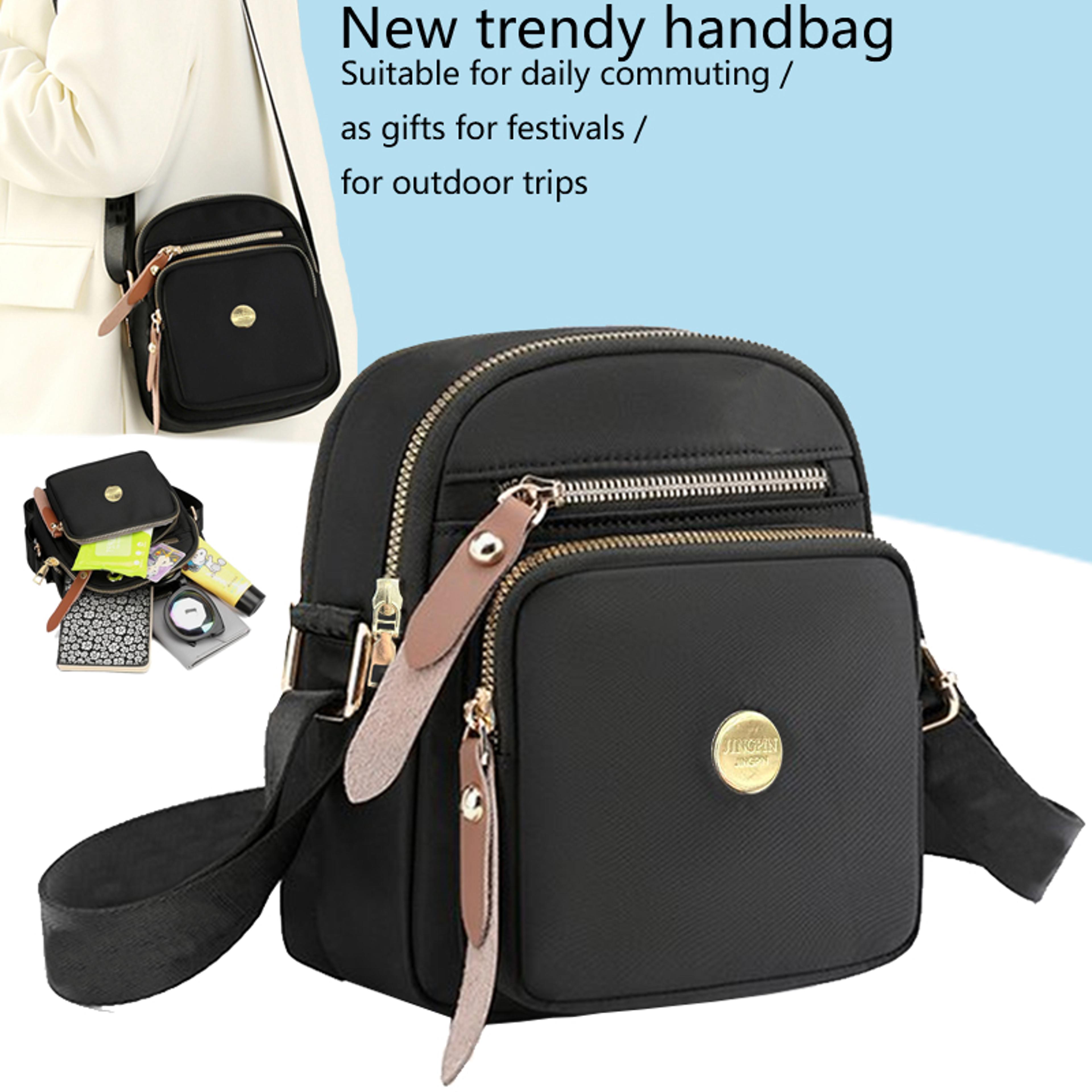 lightweight women nylon crossbody bag multi compartment shoulder purse for travel and daily use