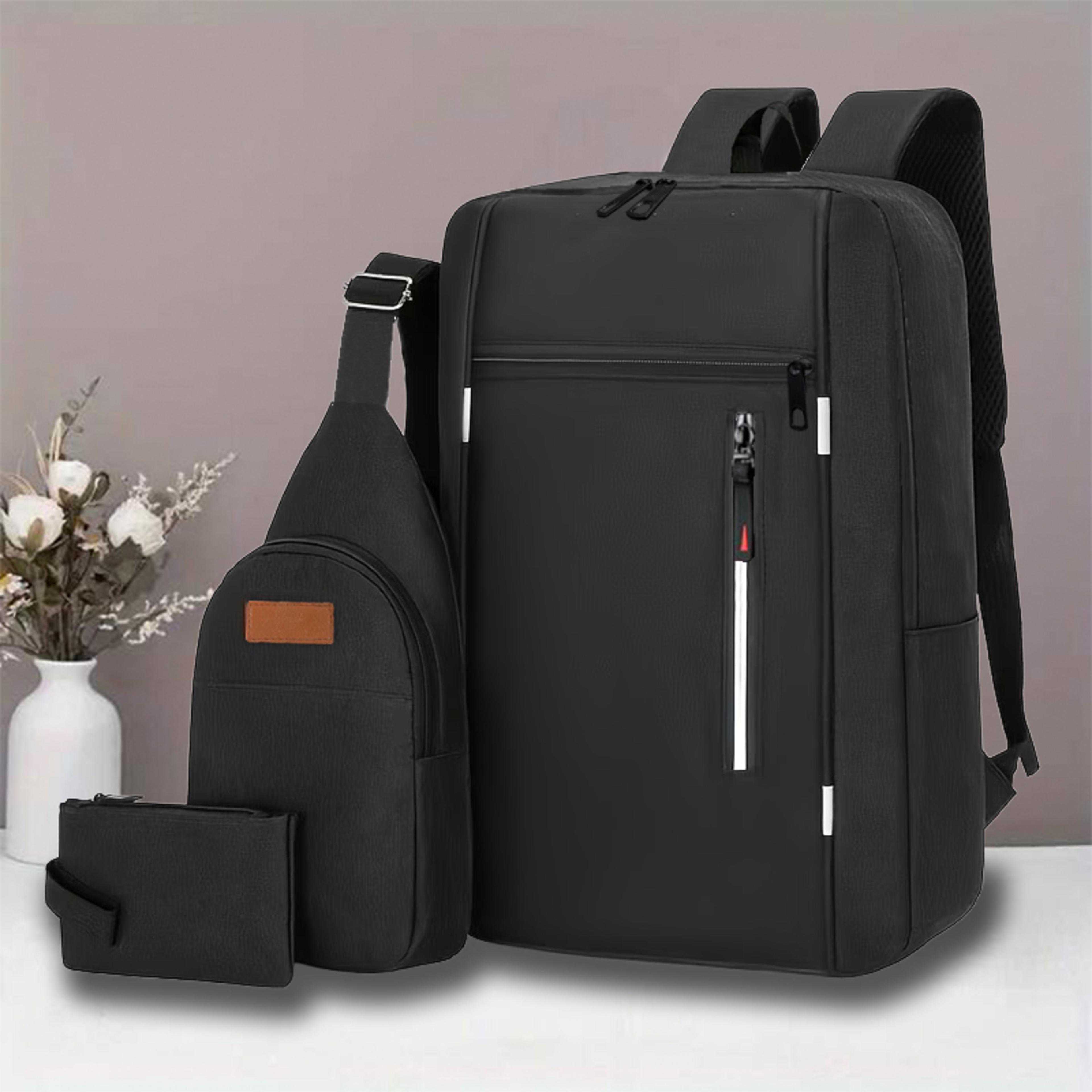laptop backpack set breathable business travel backpack with sling bag and pouch