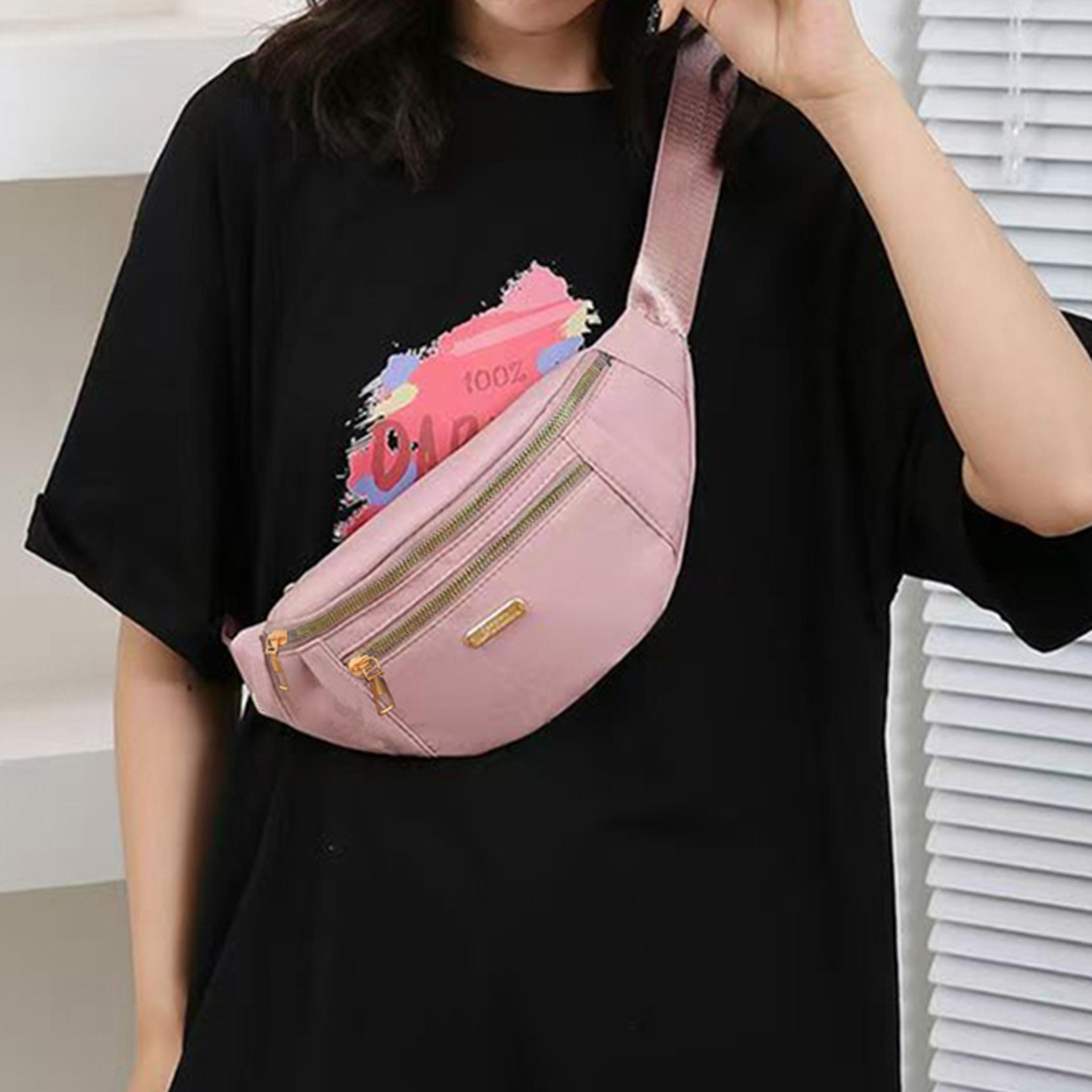 unisex crossbody waist bag adjustable shoulder sling bag with zipper pockets