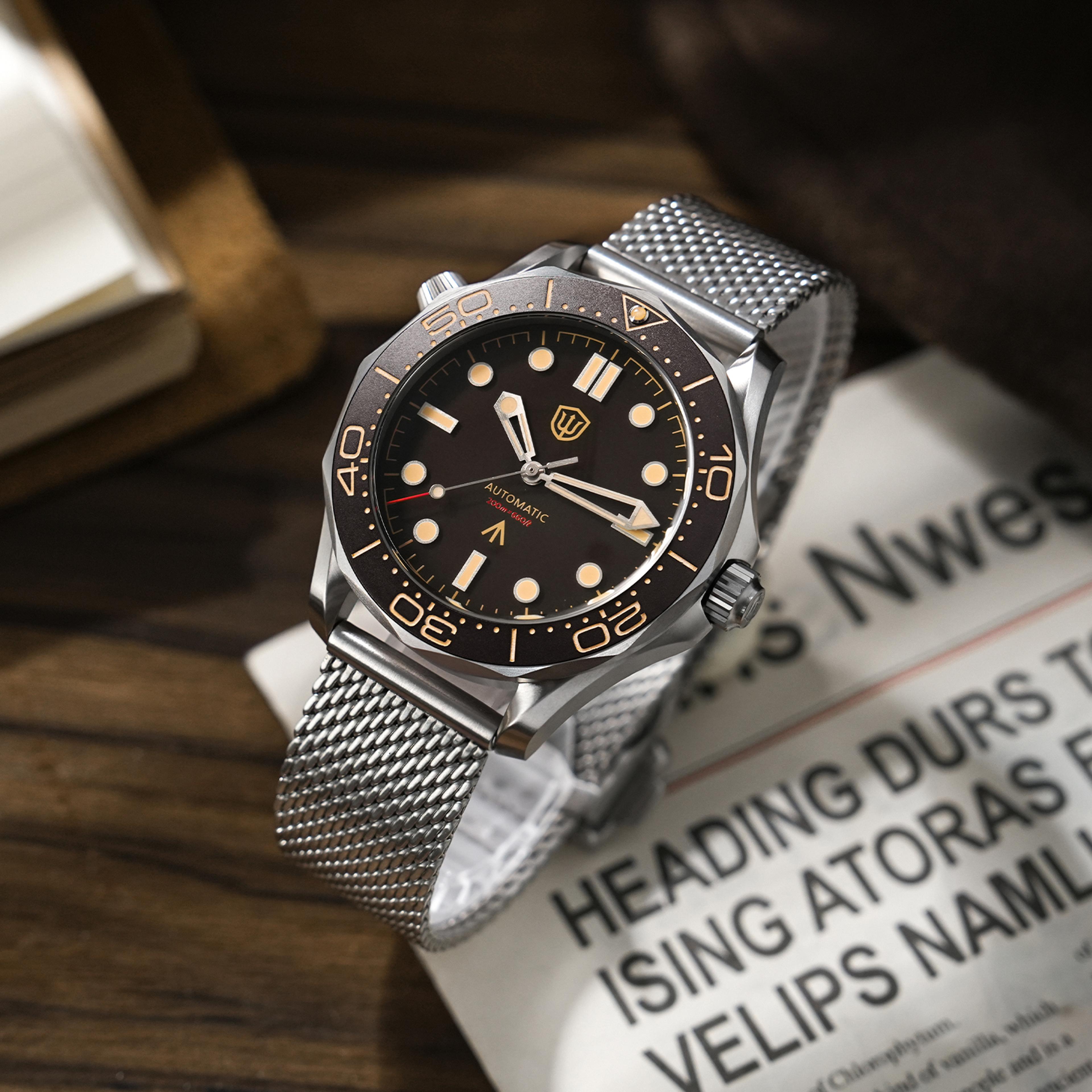 watchdives titanium automatic dive watch with domed sapphire crystal