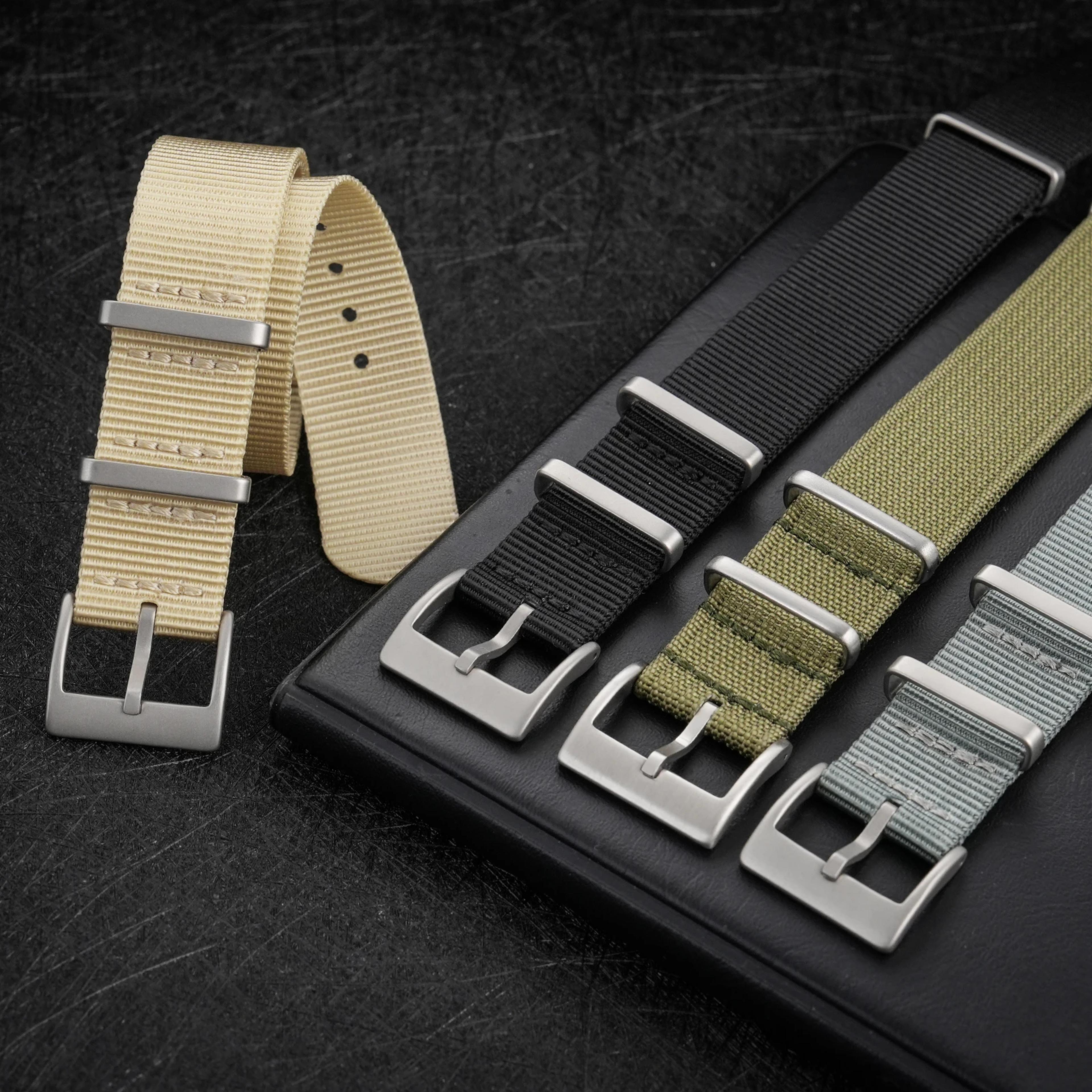military stripe watch band replacement strap durable wristband for smart watches