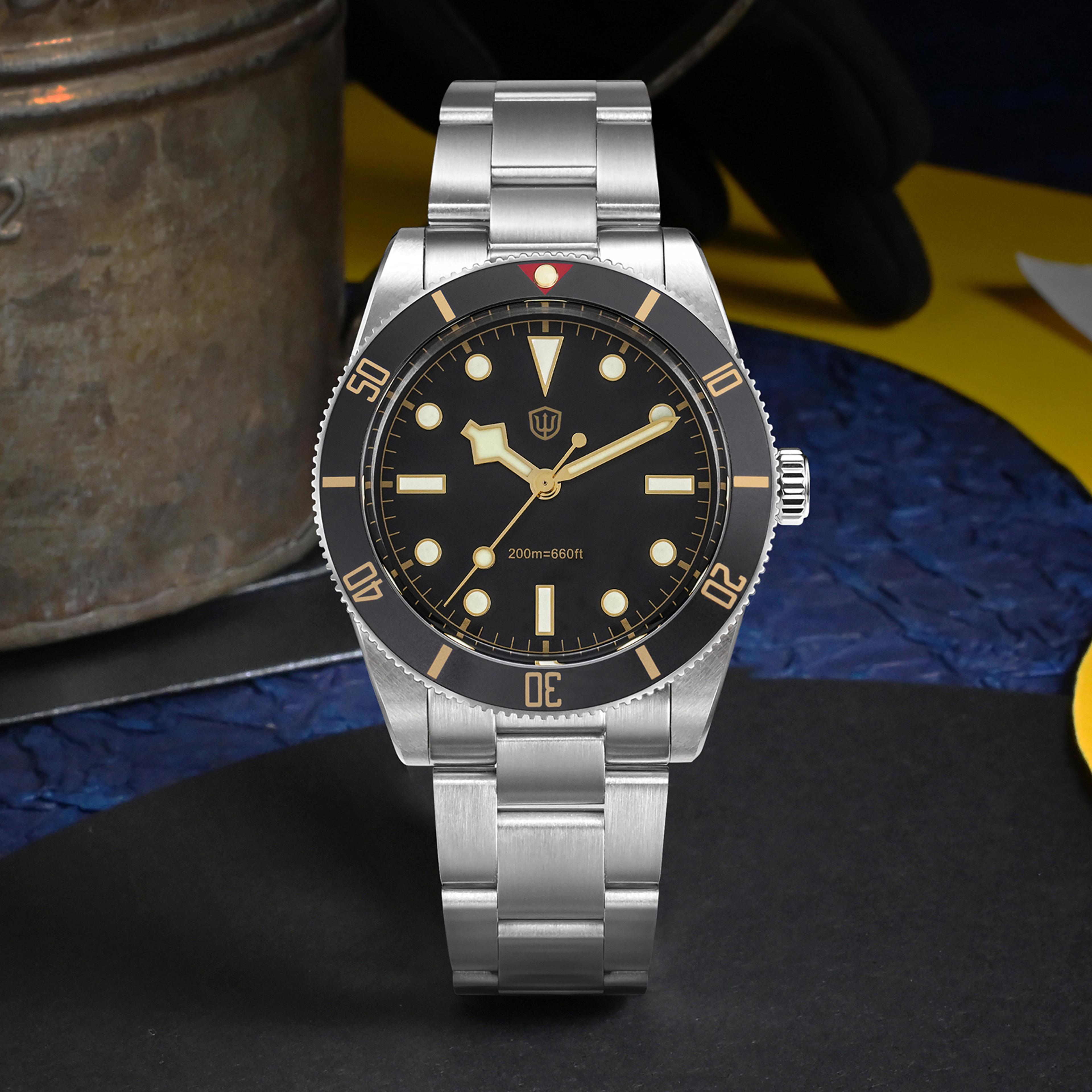 vintage sweep second waterproof sapphire crystal luminous watch